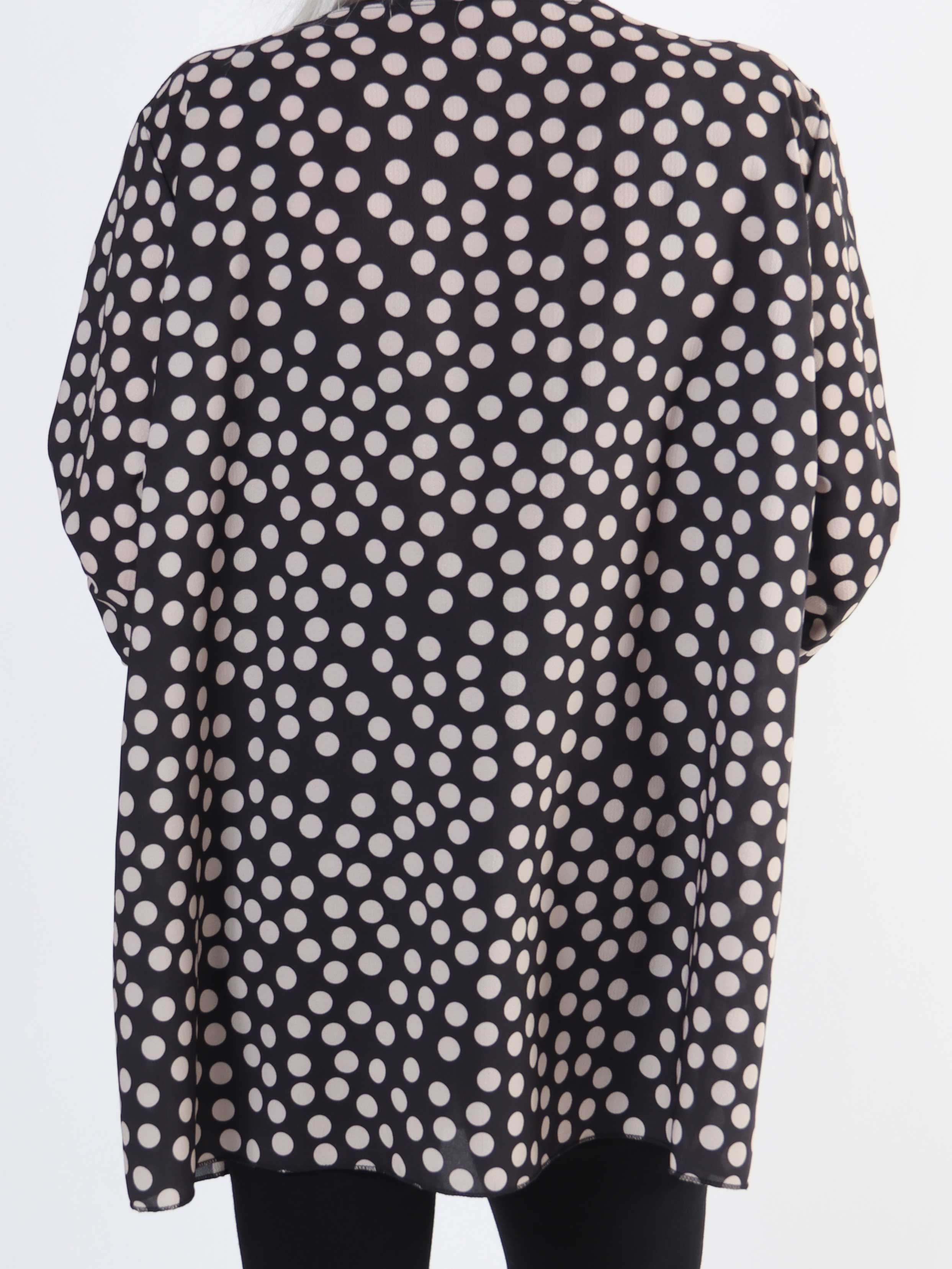 Claudia Dot - Tunika i stora storlekar med prickar och dragkedja