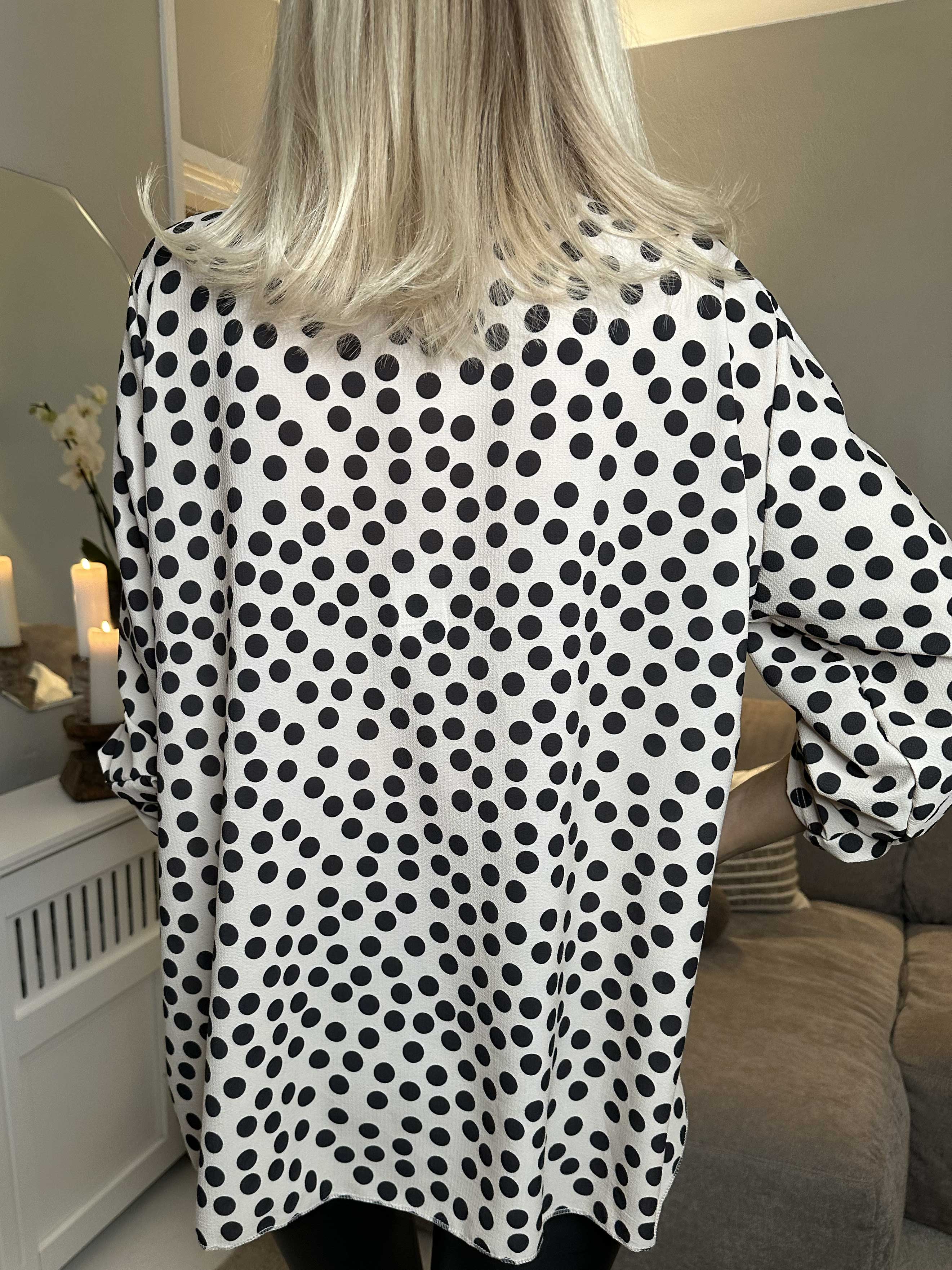 Claudia Dot - Tunika med prickar och dragkedja - Old rose