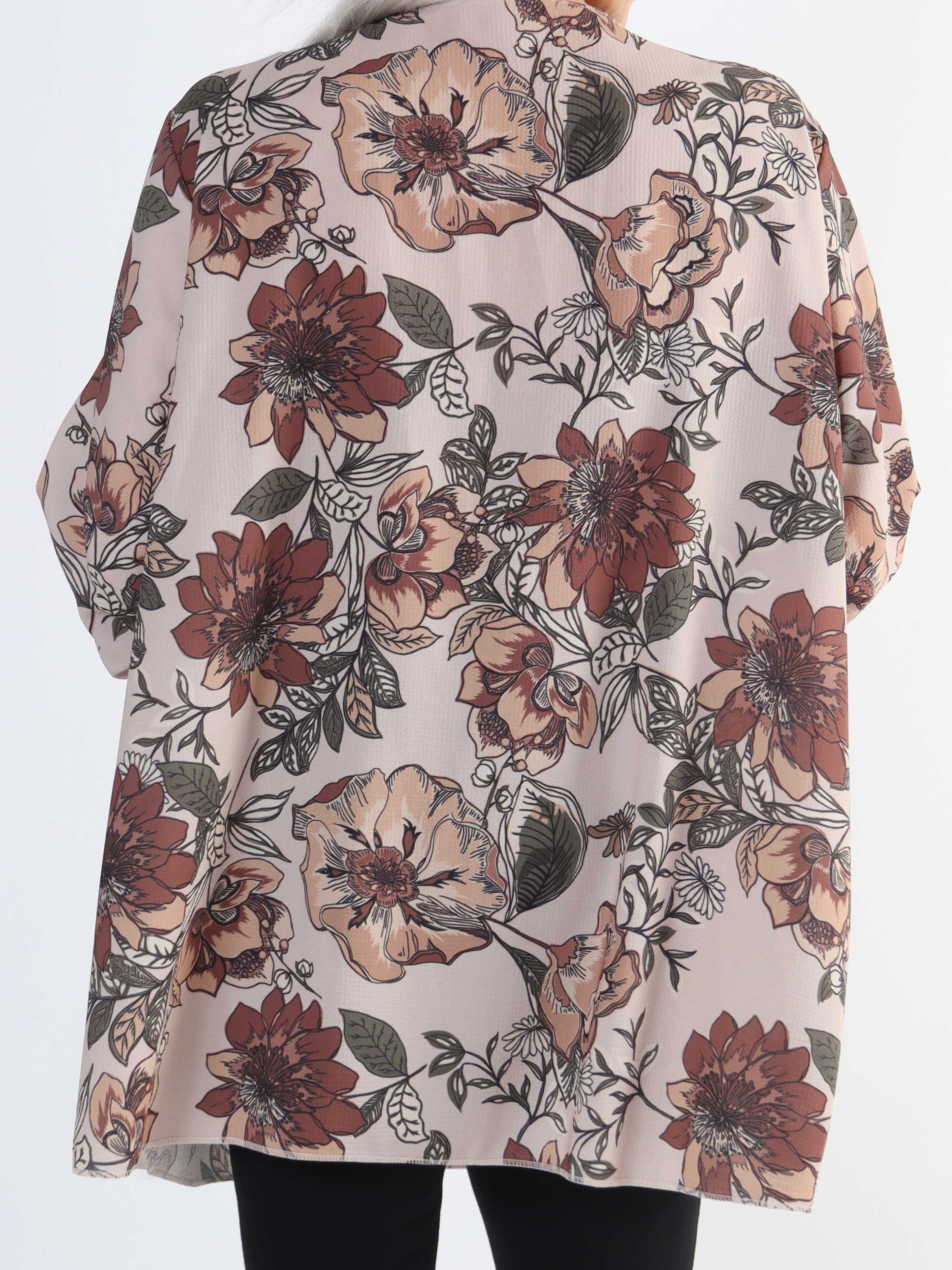 Claudia Flower - Tunika med blommigt tryck och dragkedja i plusstorlek - Blue