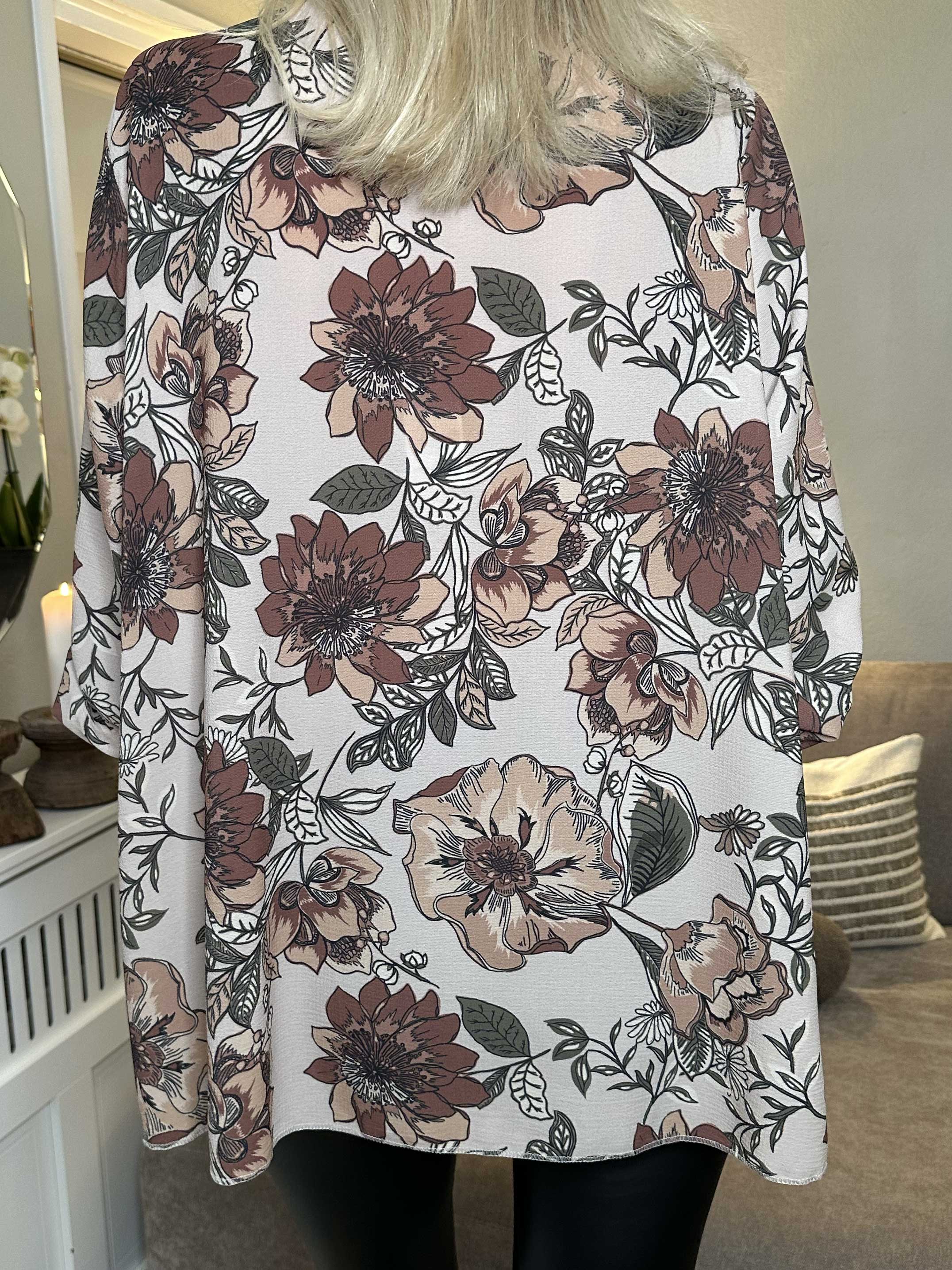 Claudia Flower - Tunika med blommönster och dragkedja