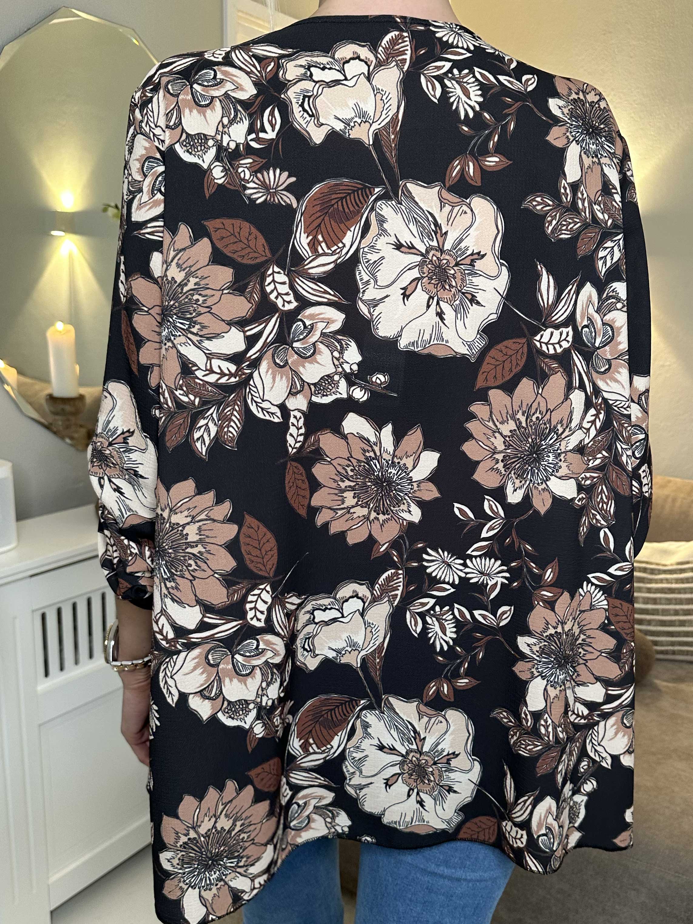 Claudia Flower - Tunika med blommönster och dragkedja