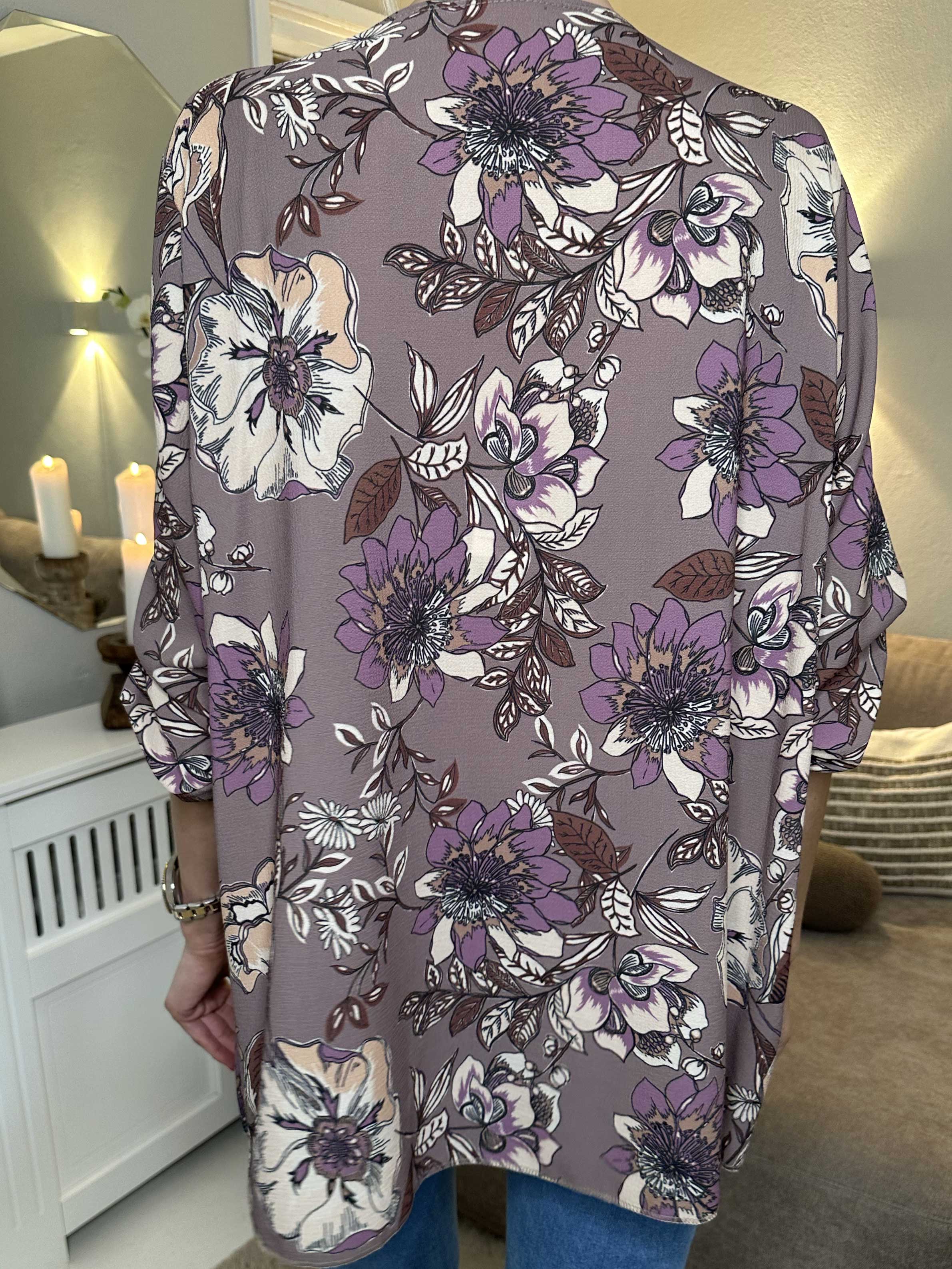 Claudia Flower - Tunika med blommönster och dragkedja