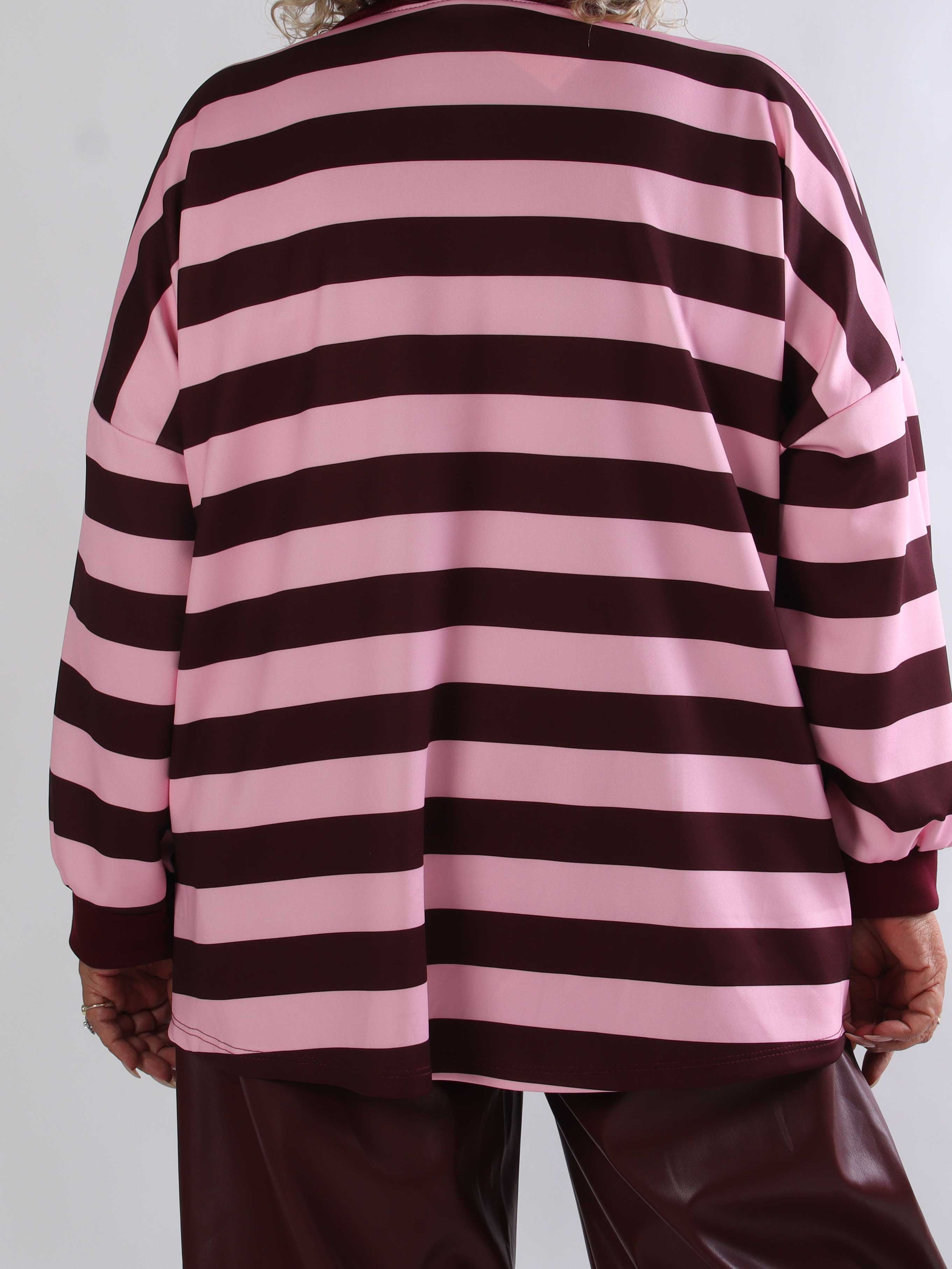 Cressida - Plus size stribet bluse med skjortekrave