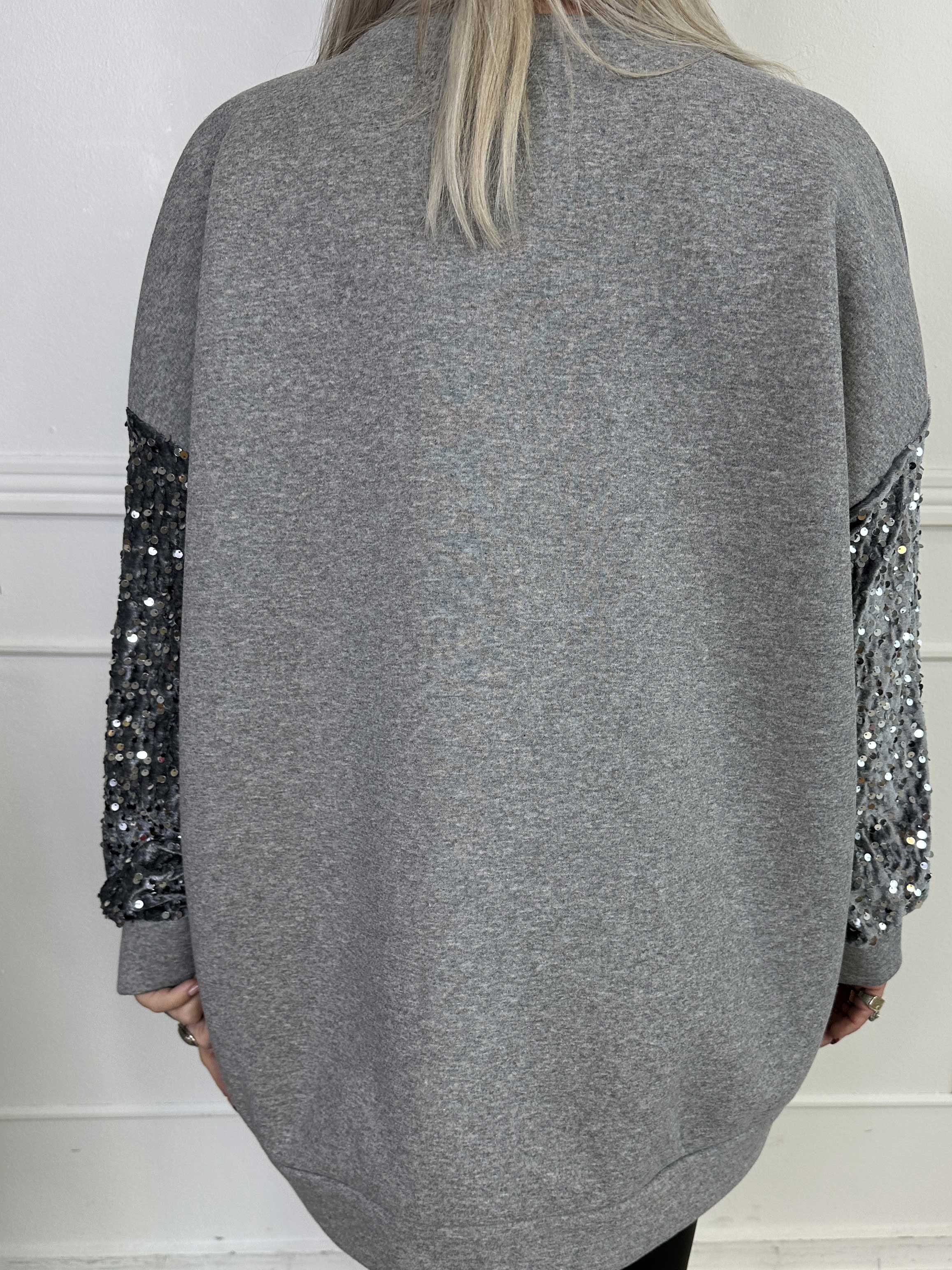 Cytherea - Oversized sweatshirt i bomuld med pailletter på ærmet