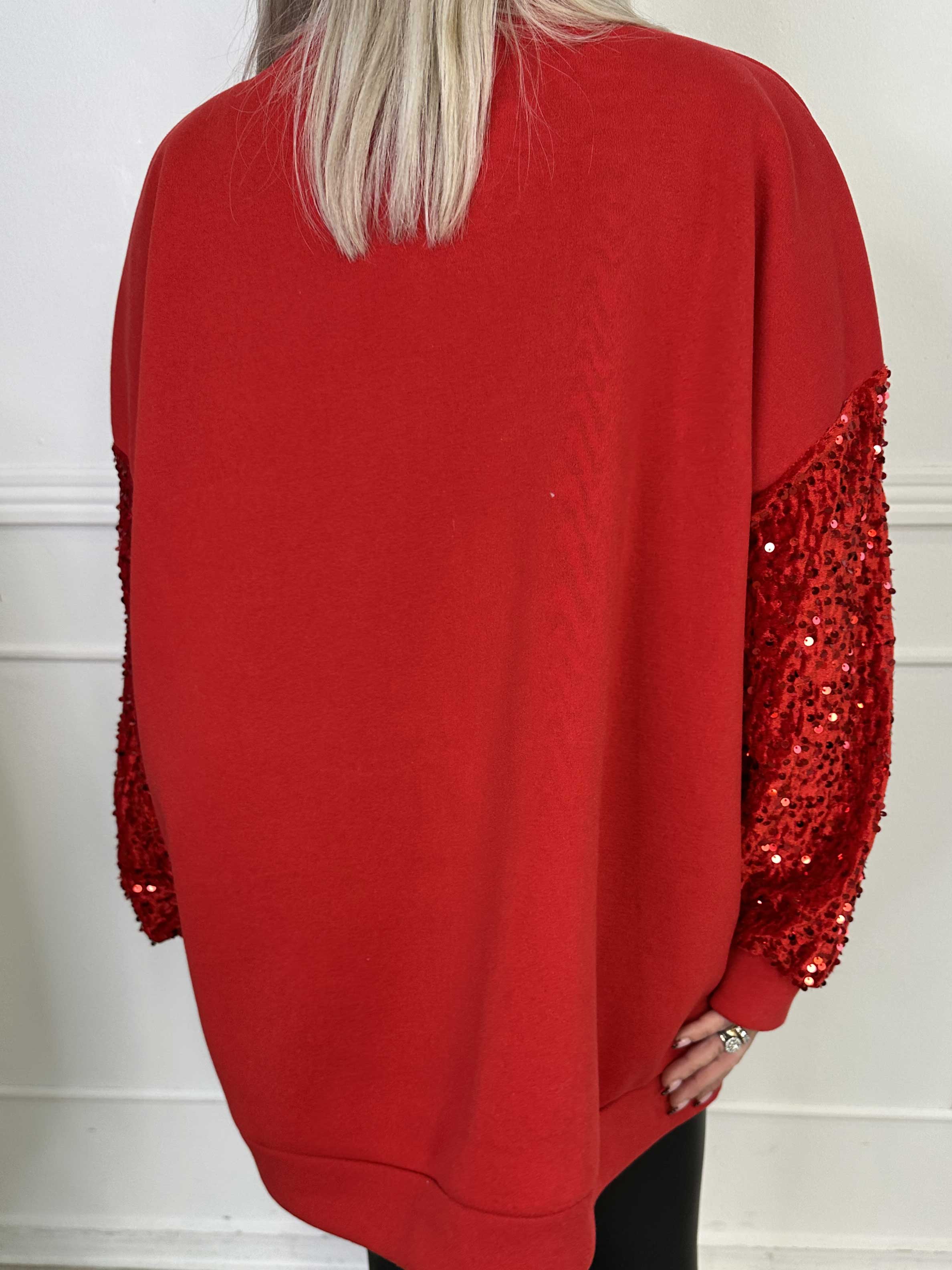 Cytherea - Oversized sweatshirt i bomuld med pailletter på ærmet