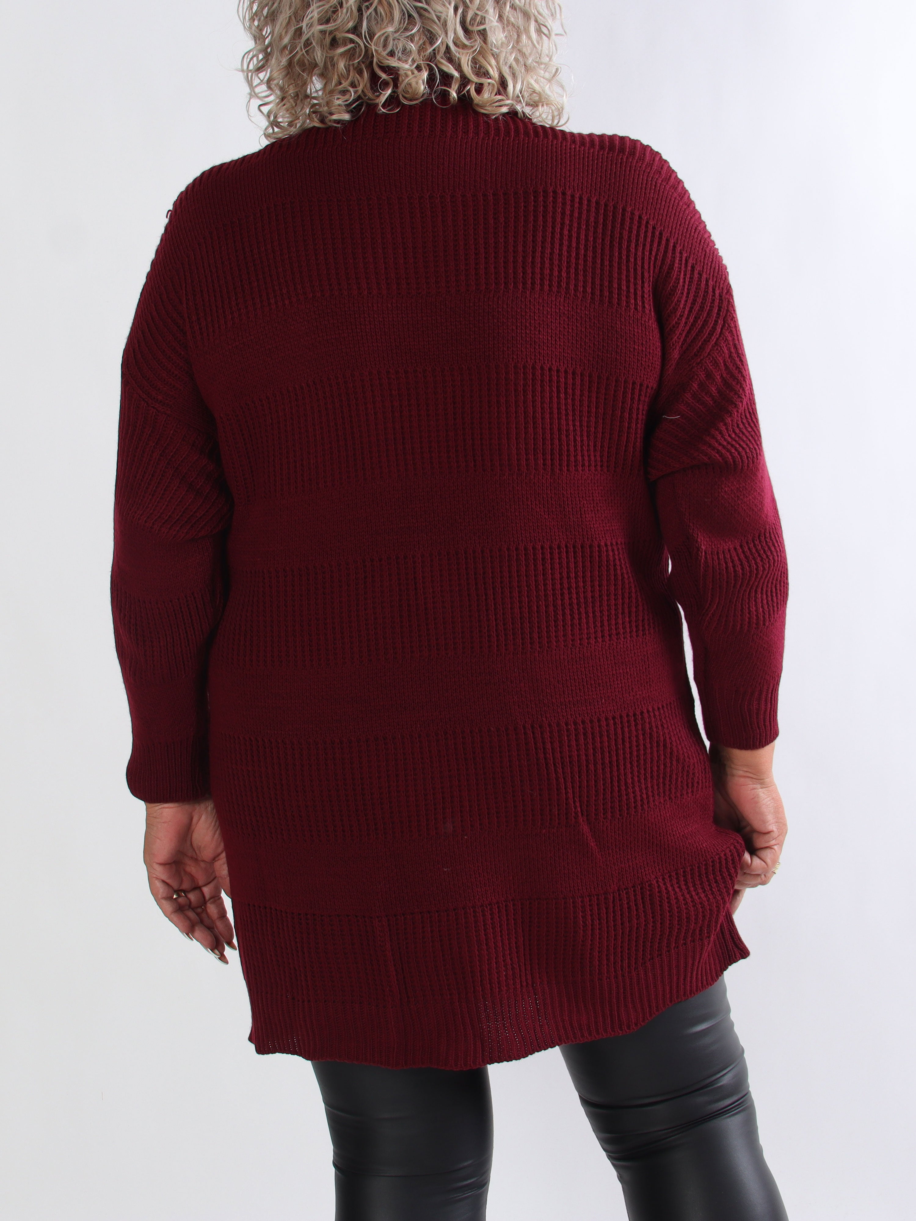 Dagmar - Stickad plus size klänning med polokrage