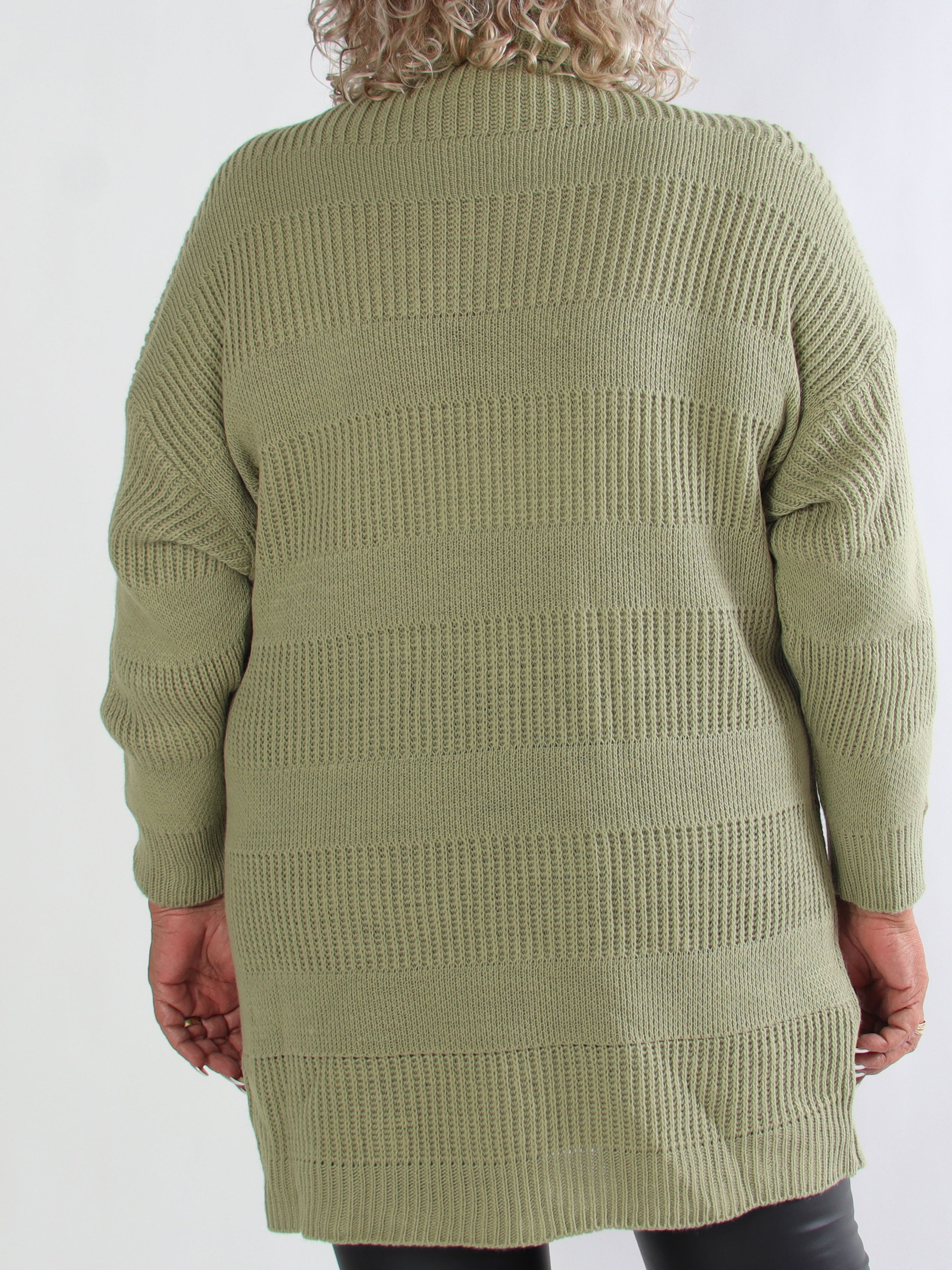 Dagmar - Stickad plus size klänning med polokrage