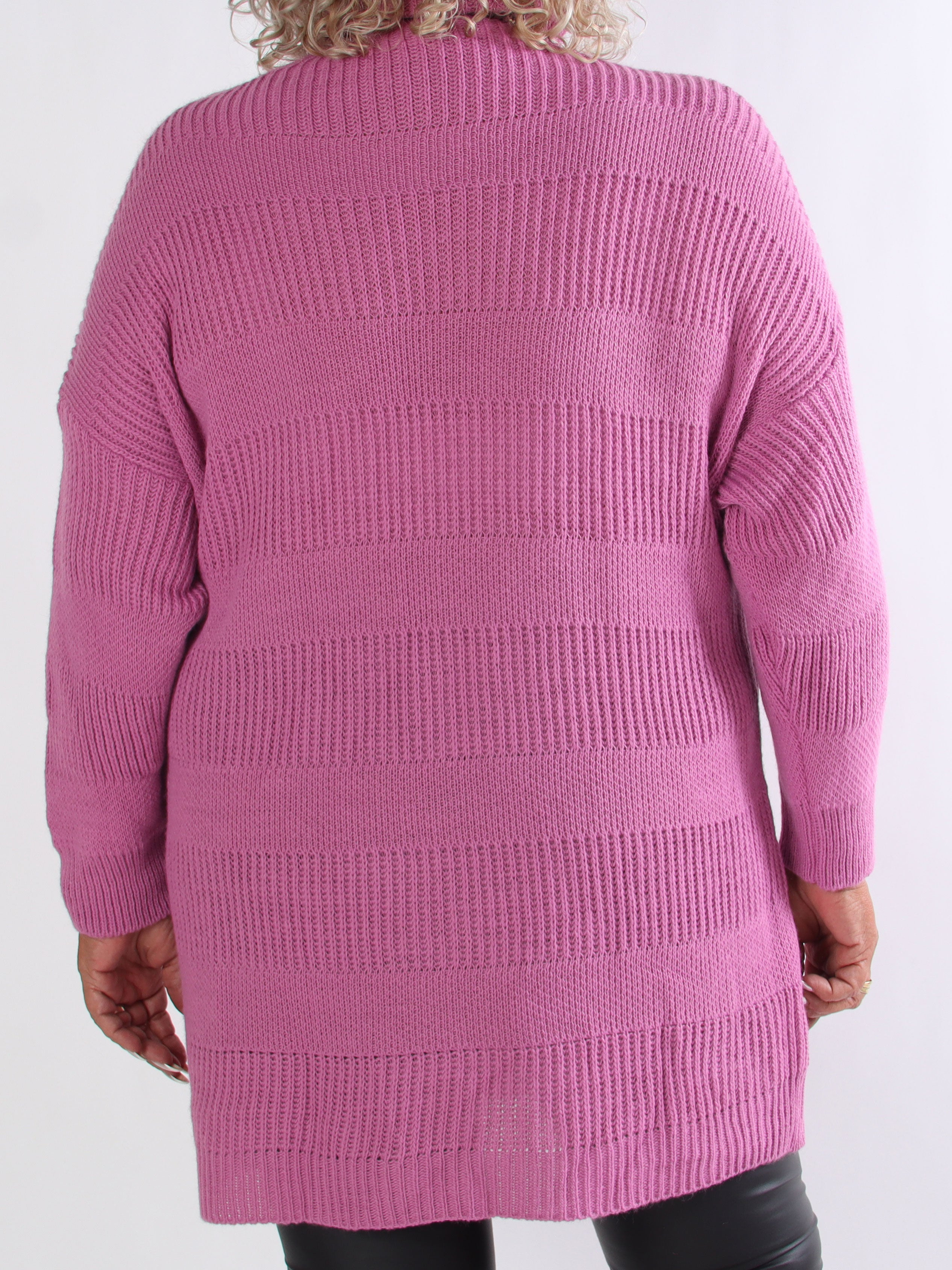 Dagmar - Stickad plus size klänning med polokrage