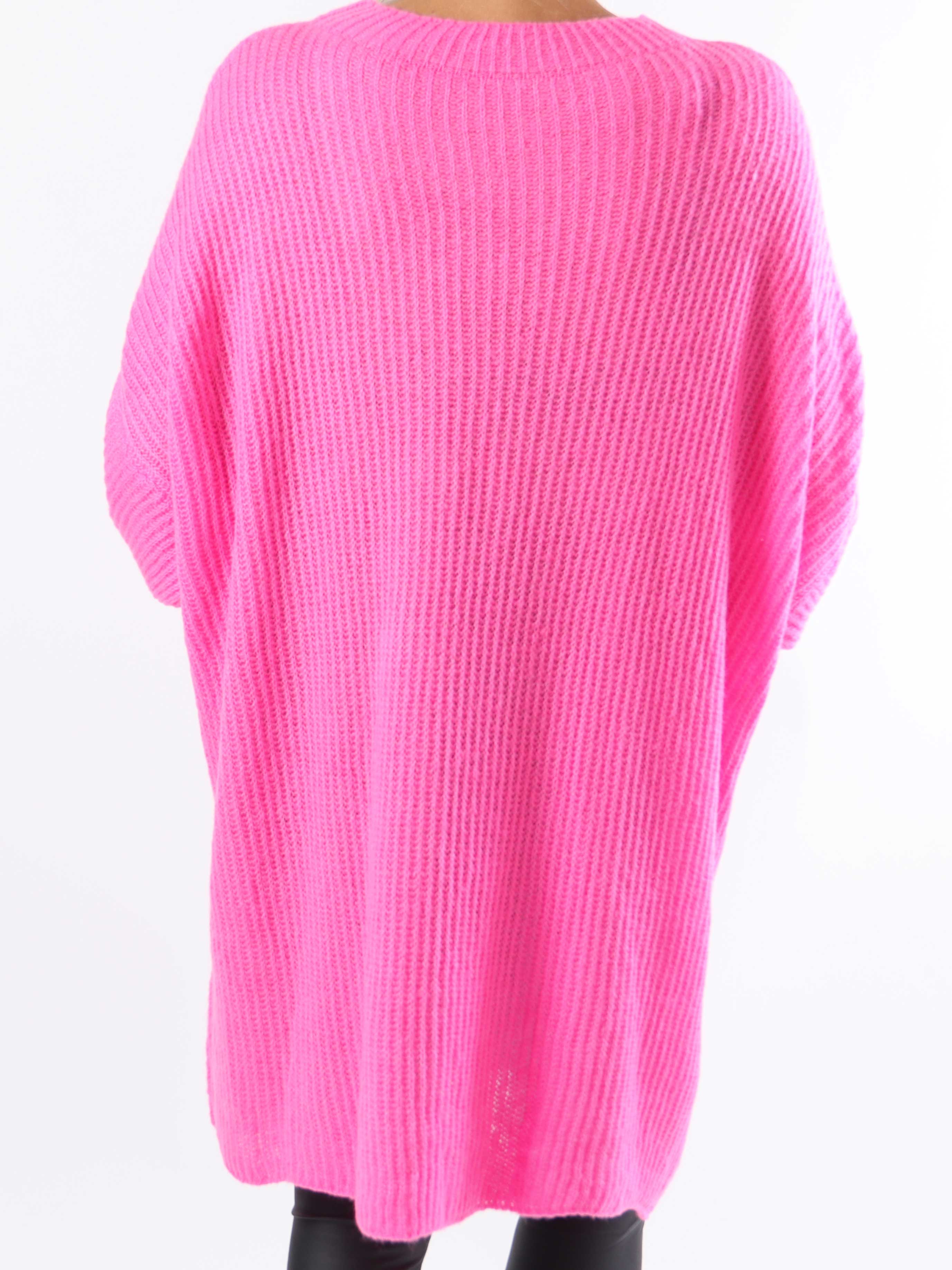 Dakota - Lång stickad blus i plus size med fickor