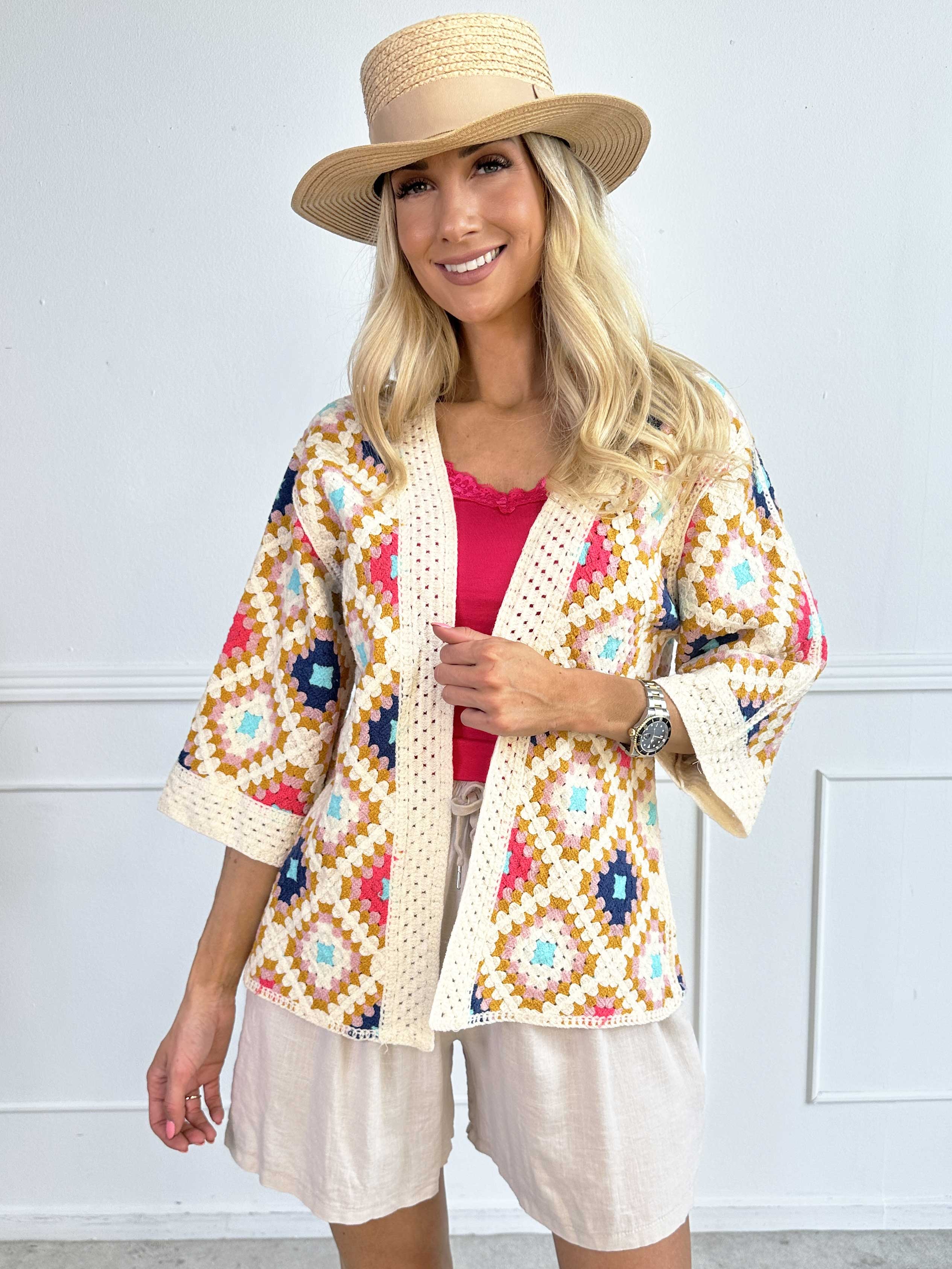 Danae - Flerfärgad kofta i bomull