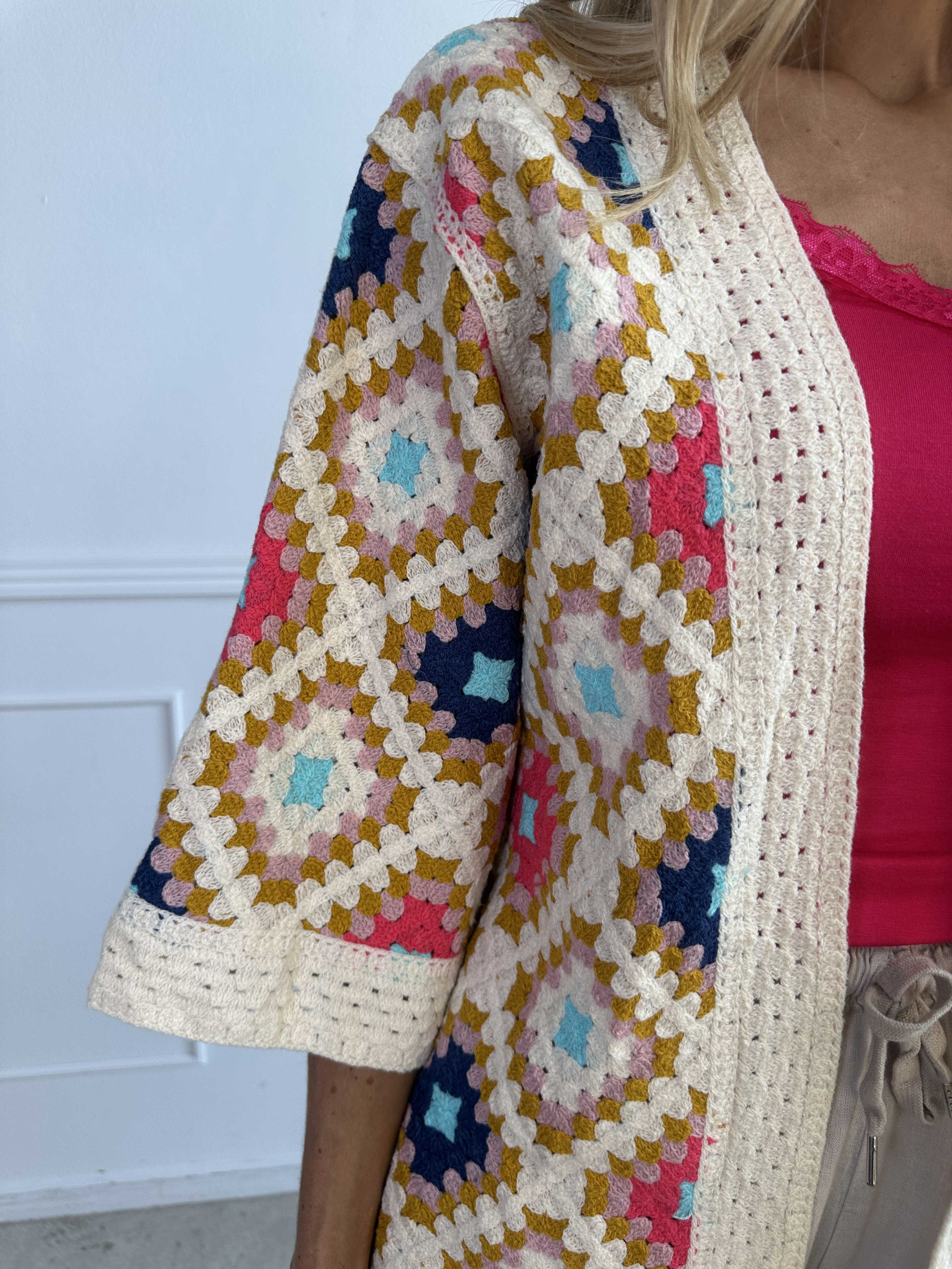 Danae - Flerfärgad kofta i bomull