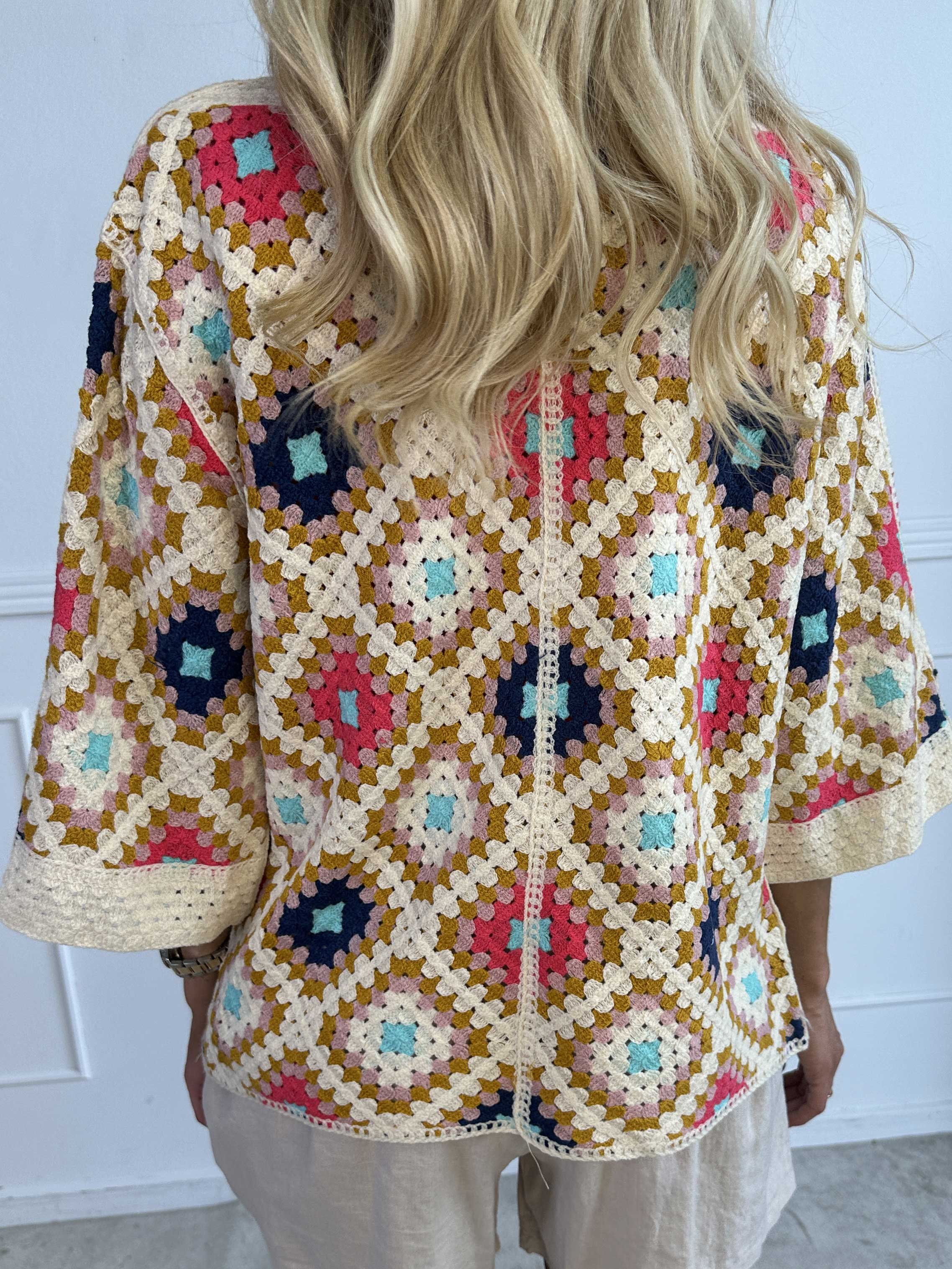 Danae - Flerfärgad kofta i bomull