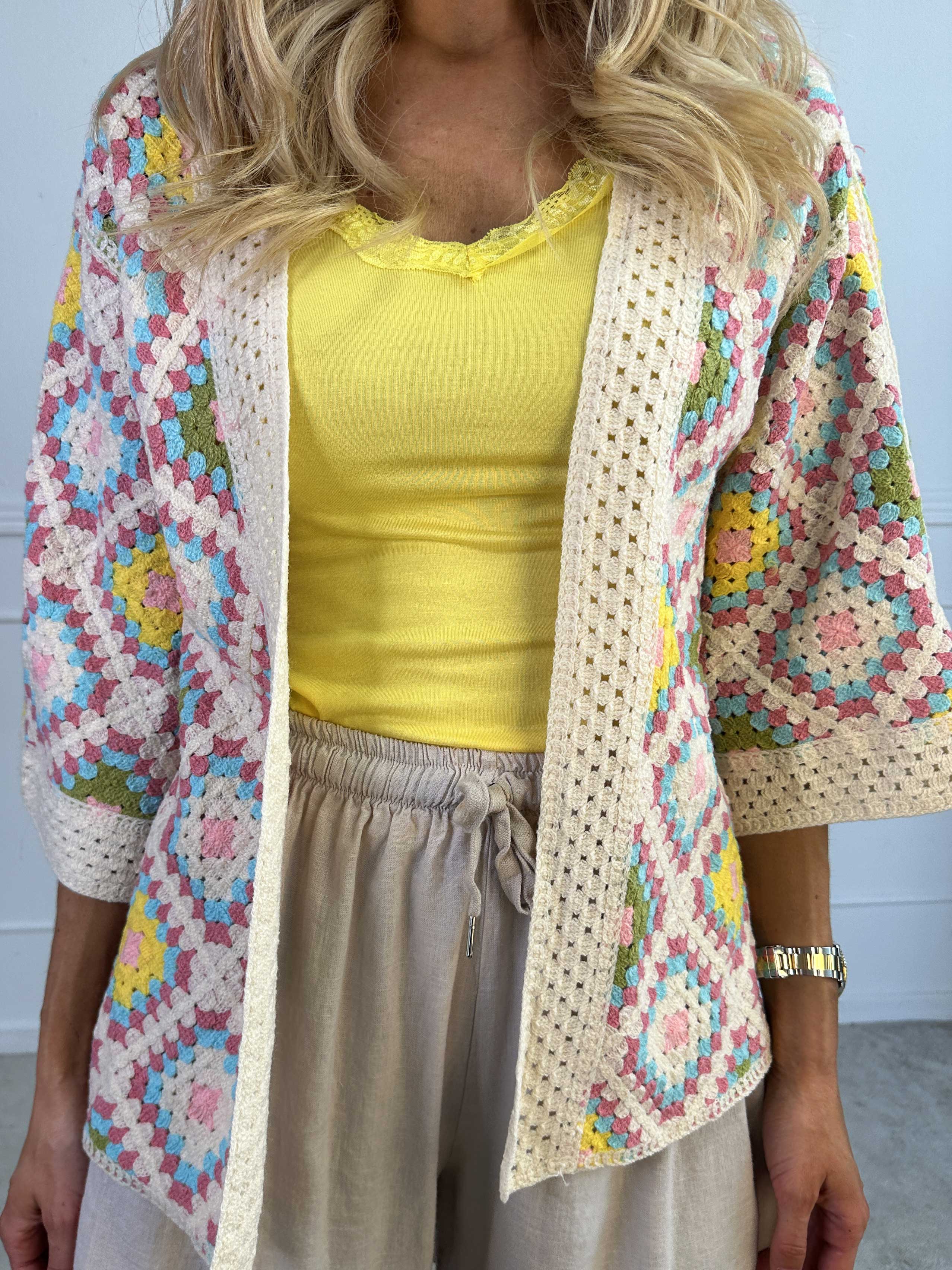 Danae - Flerfärgad kofta i bomull