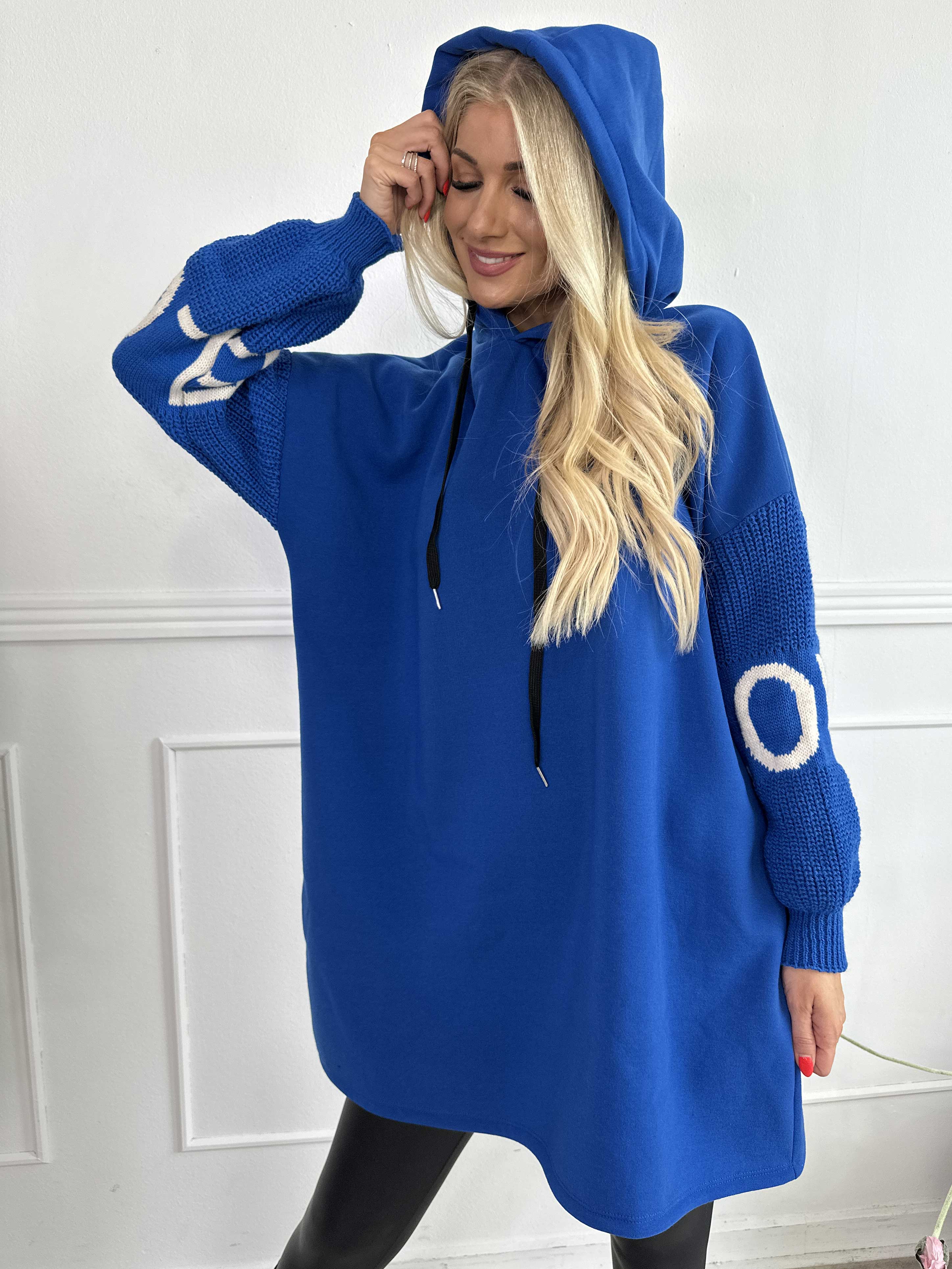 Debbie Hoodie - Oversized hoodie med stickade ärmar