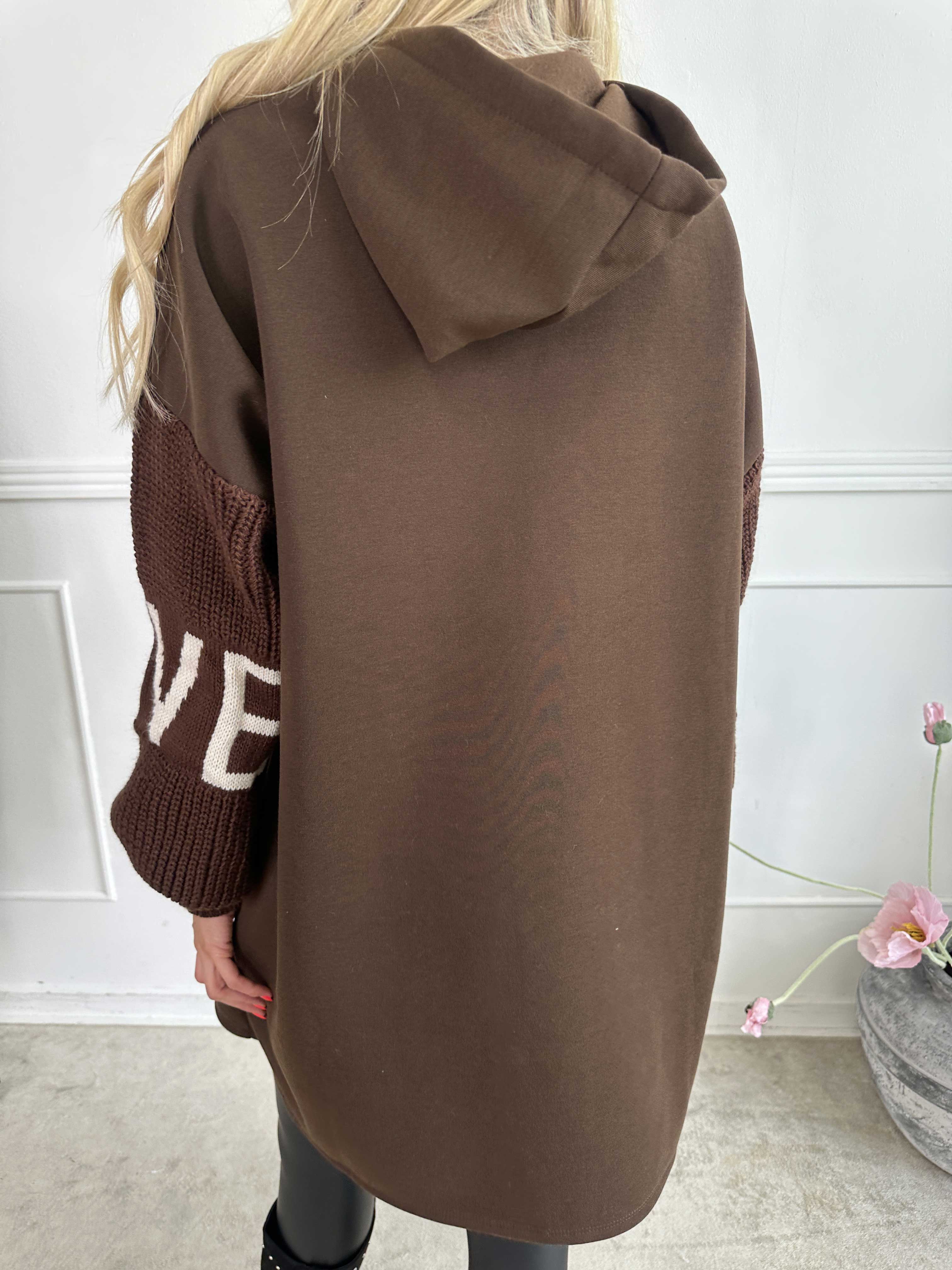 Debbie Hoodie - Oversized hoodie med stickade ärmar