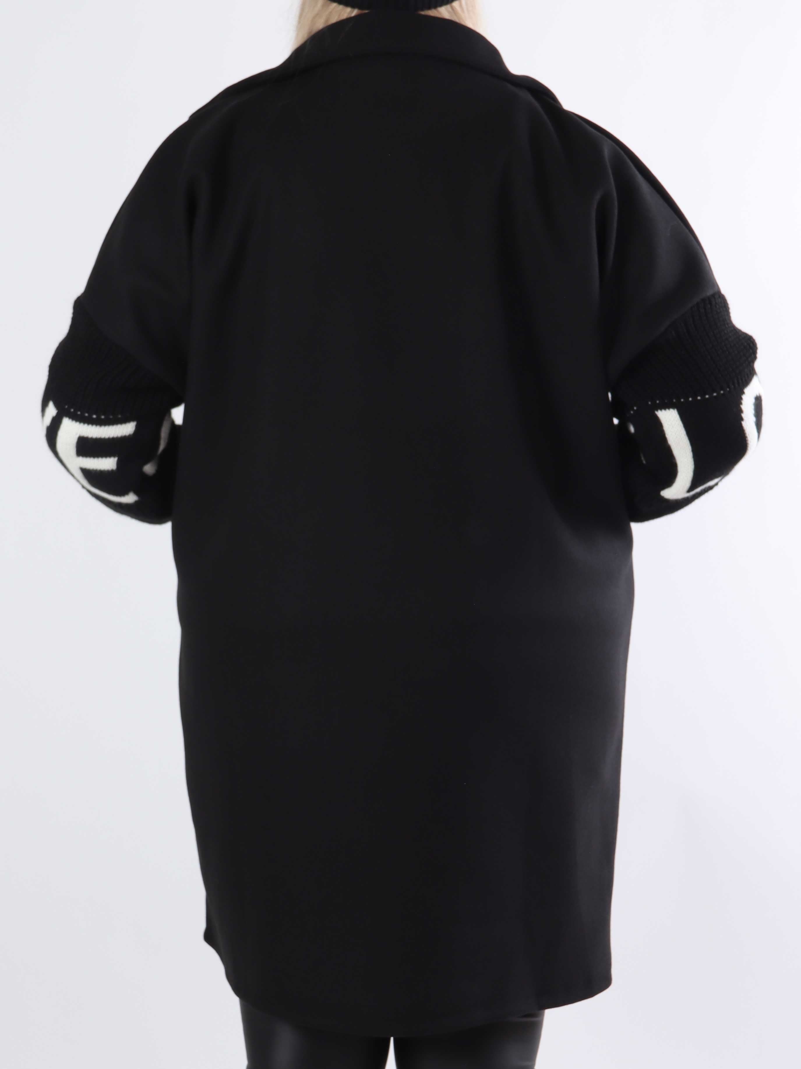 Debbie Short - Plus size-jacka med stickade ärmar