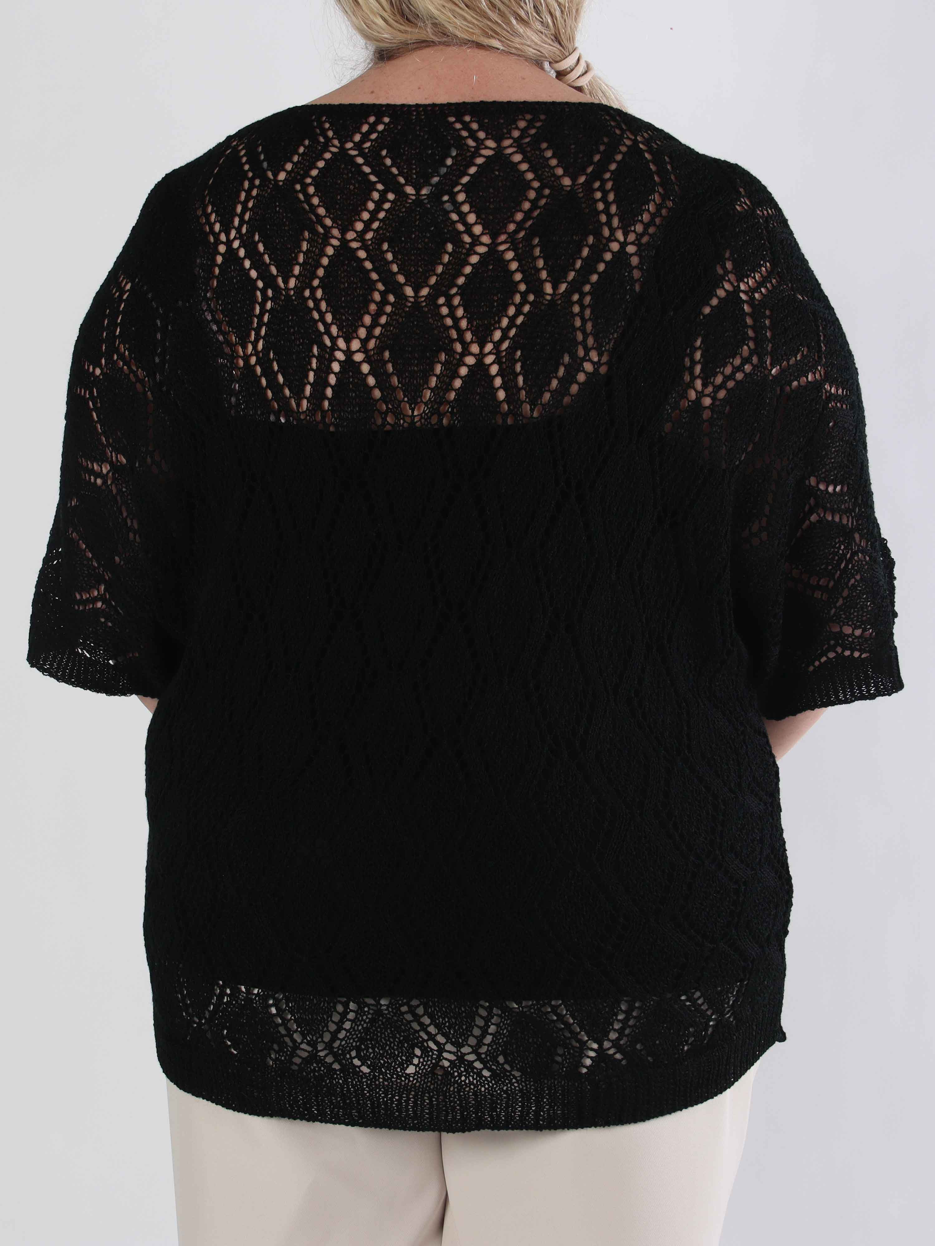 Deisy - Söt plus size-tunika i stickat spetsmönster