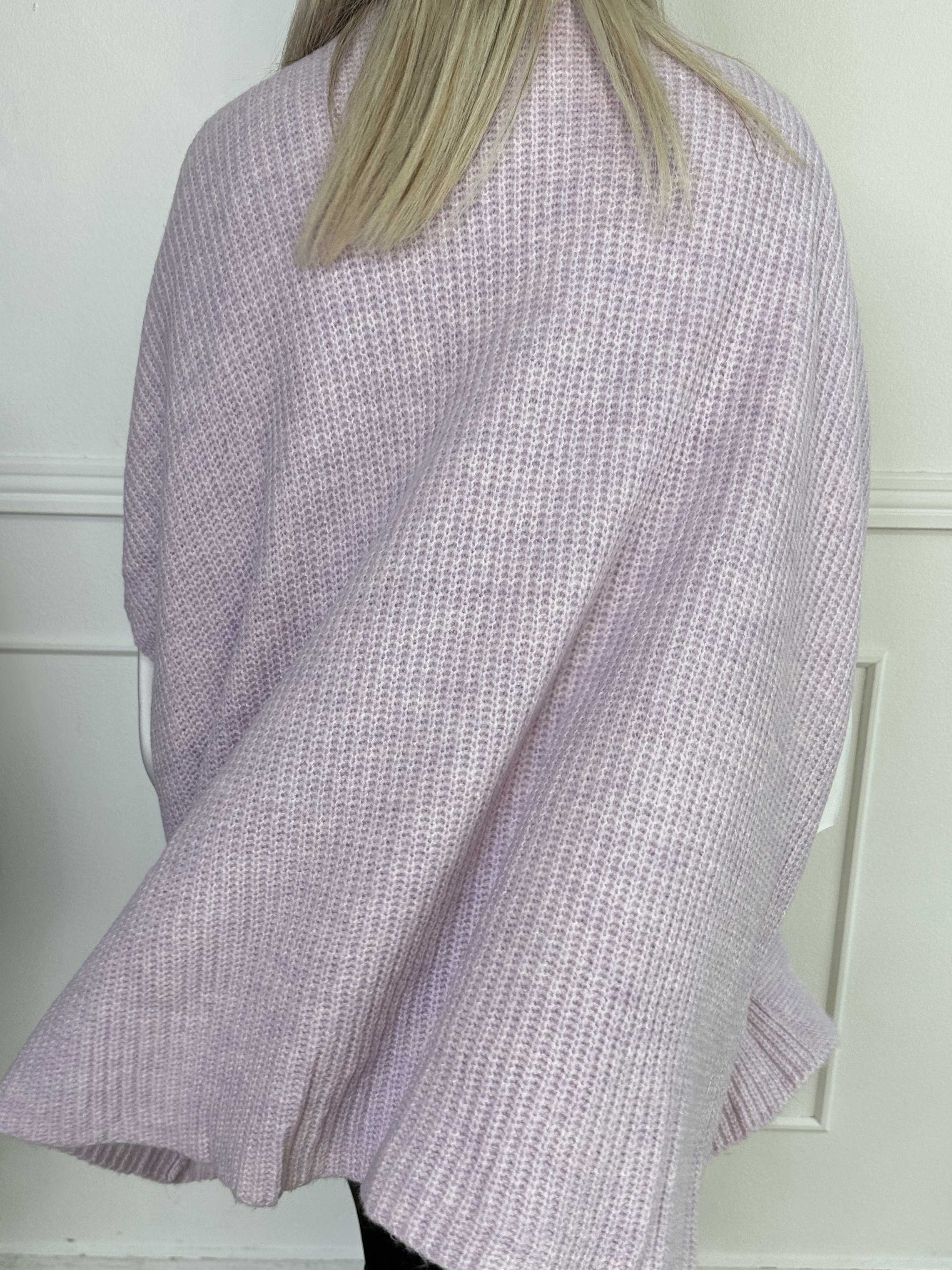 Delfini - Enfärgad stickad kofta med korta ärmar