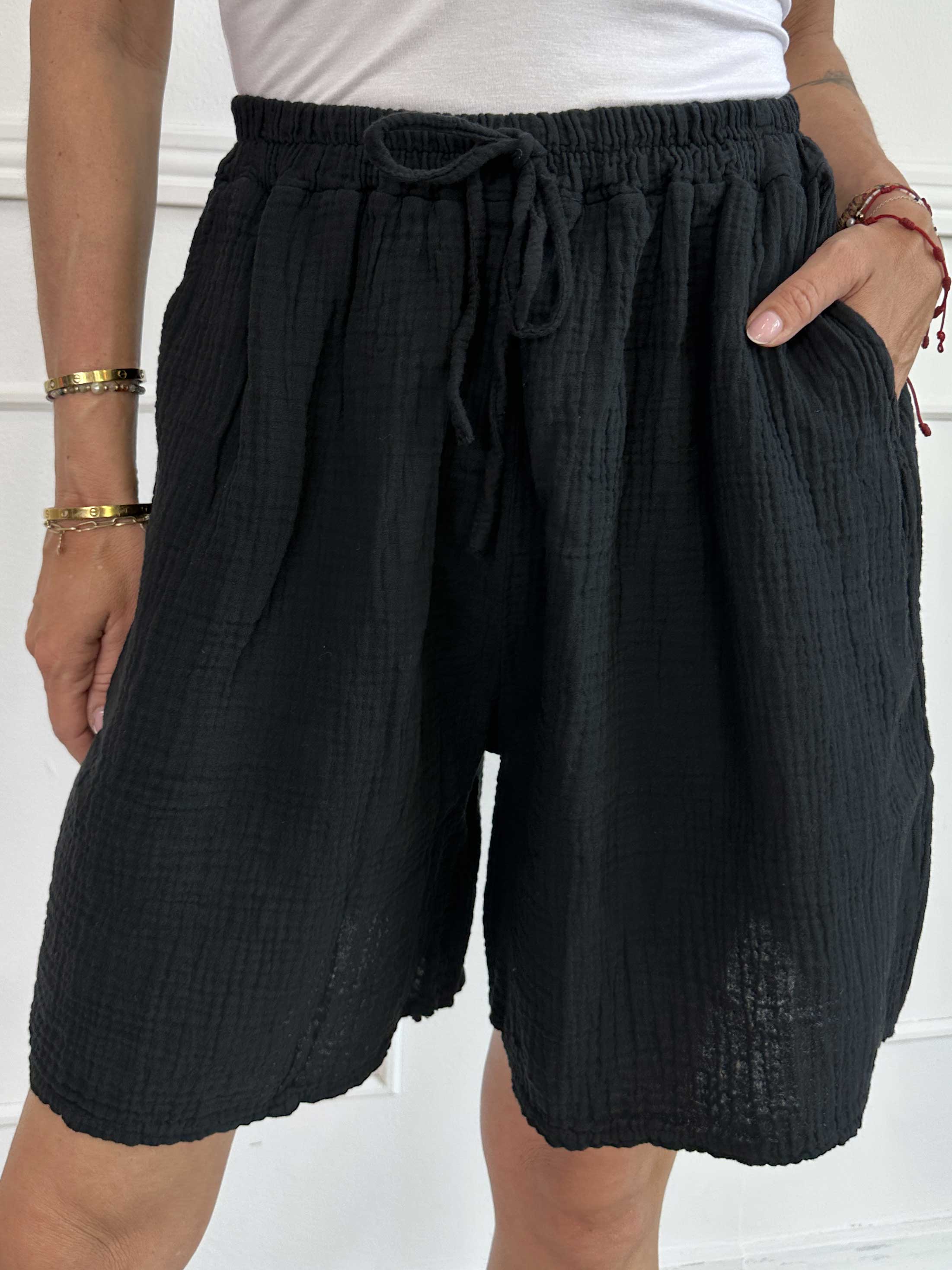 Delia - Bløde oversized shorts i bomuld