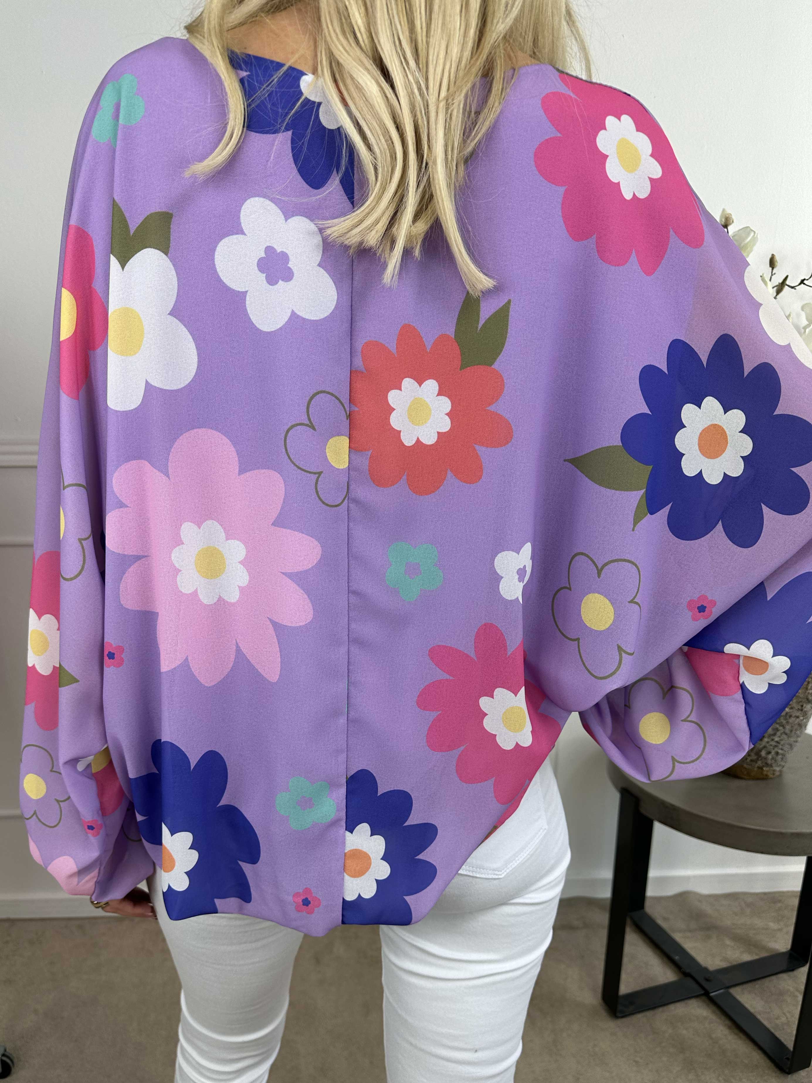Destiny Flower - Chiffongblus med blommönster