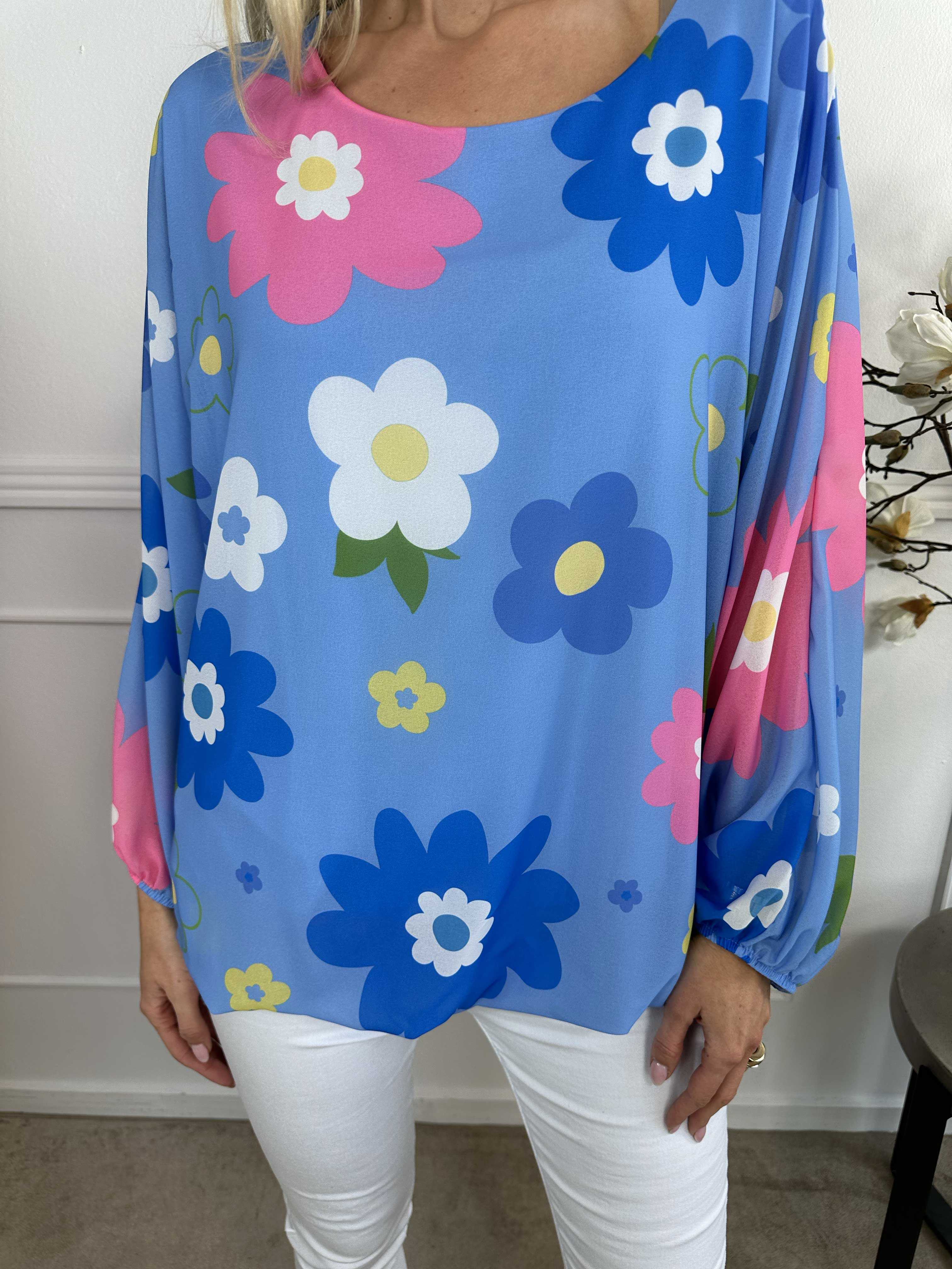 Destiny Flower - Chiffongblus med blommönster