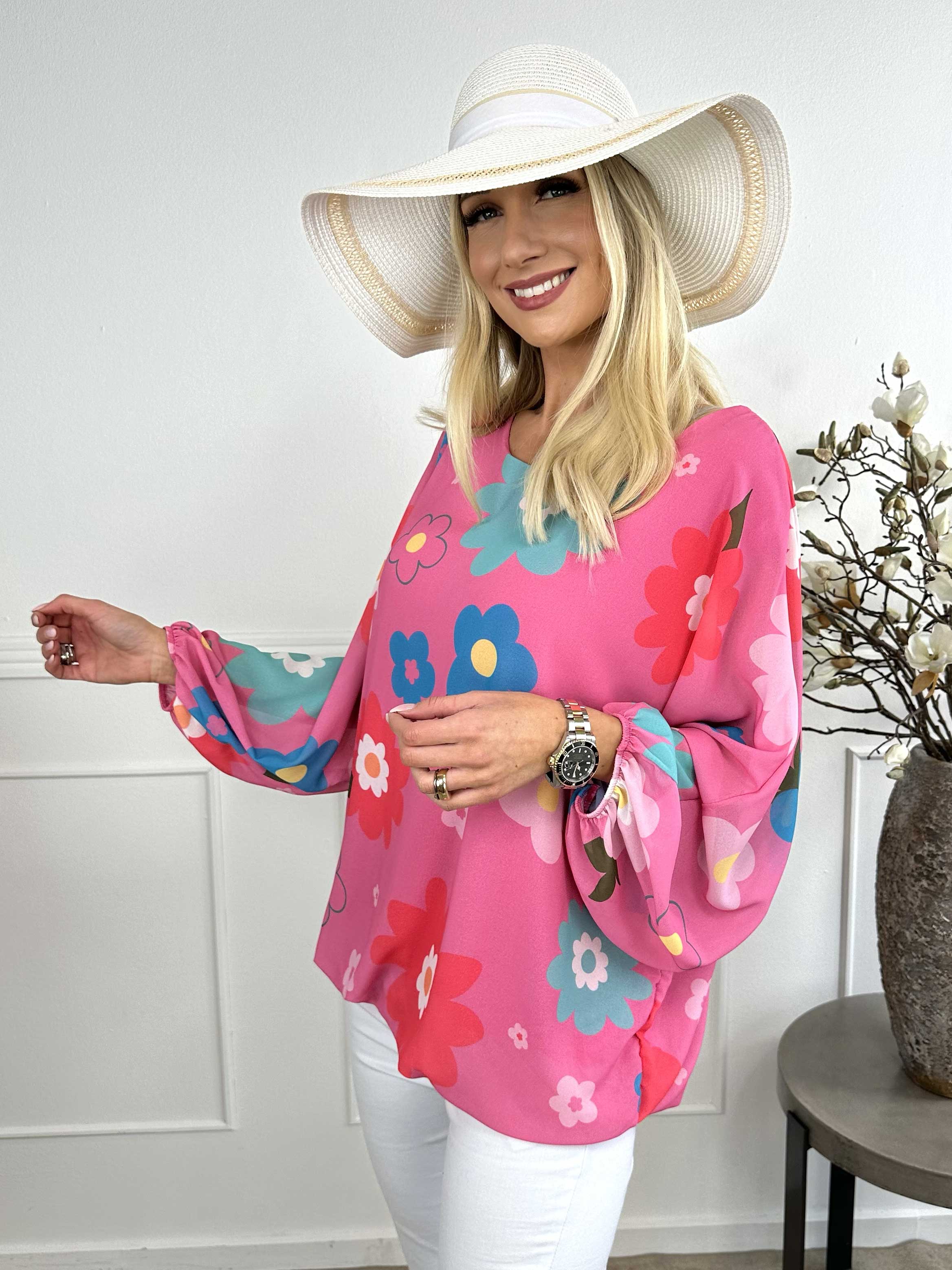 Destiny Flower - Chiffongblus med blommönster