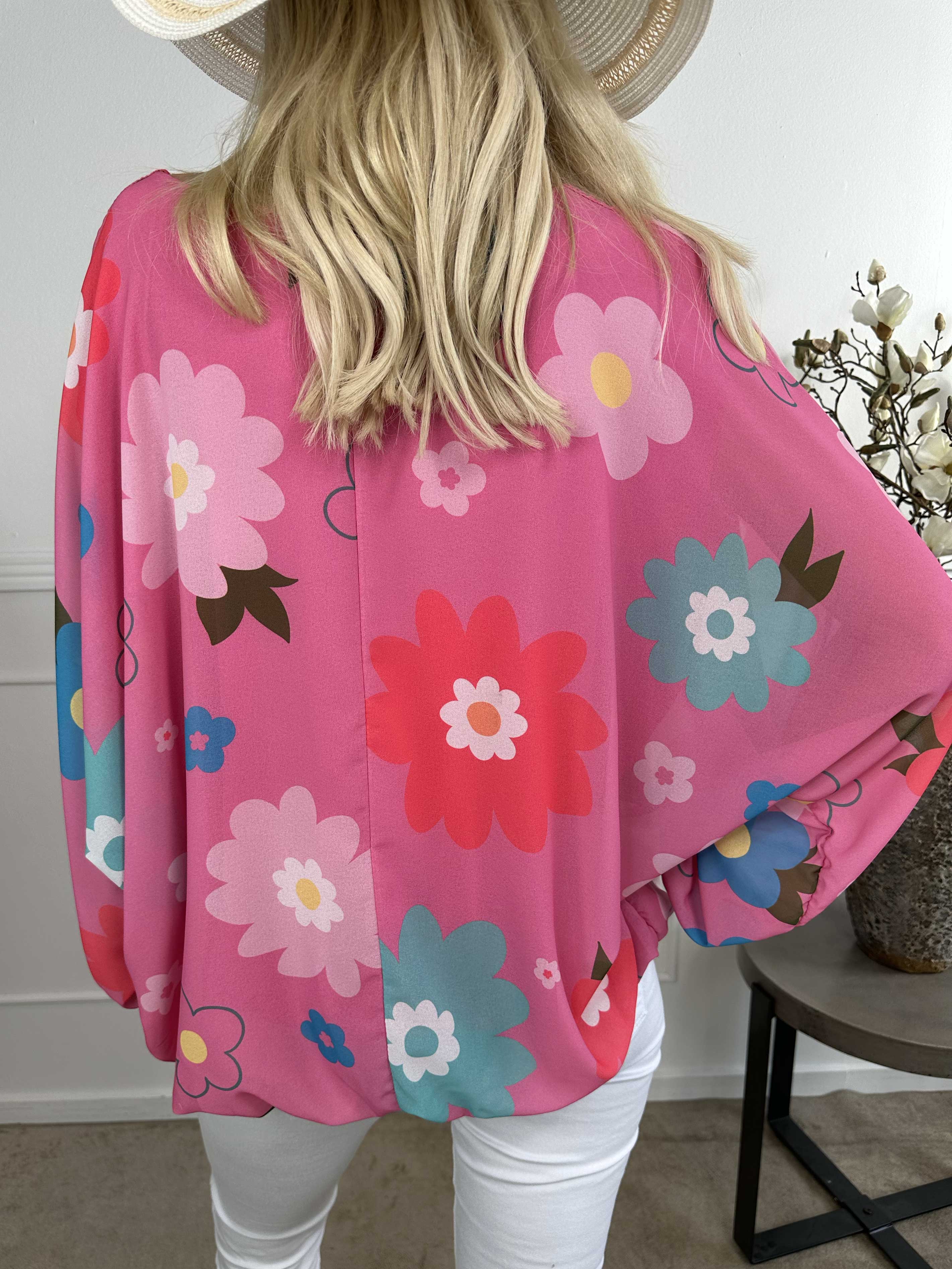 Destiny Flower - Chiffongblus med blommönster