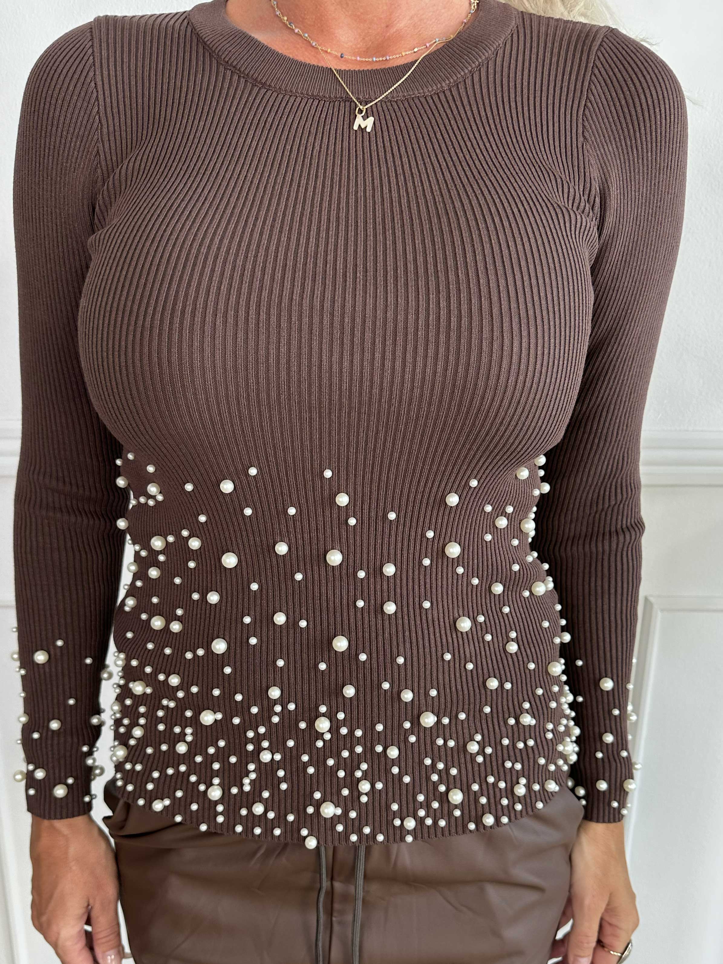 Diantha - Blus i viskos med pärlor och mycket stretch