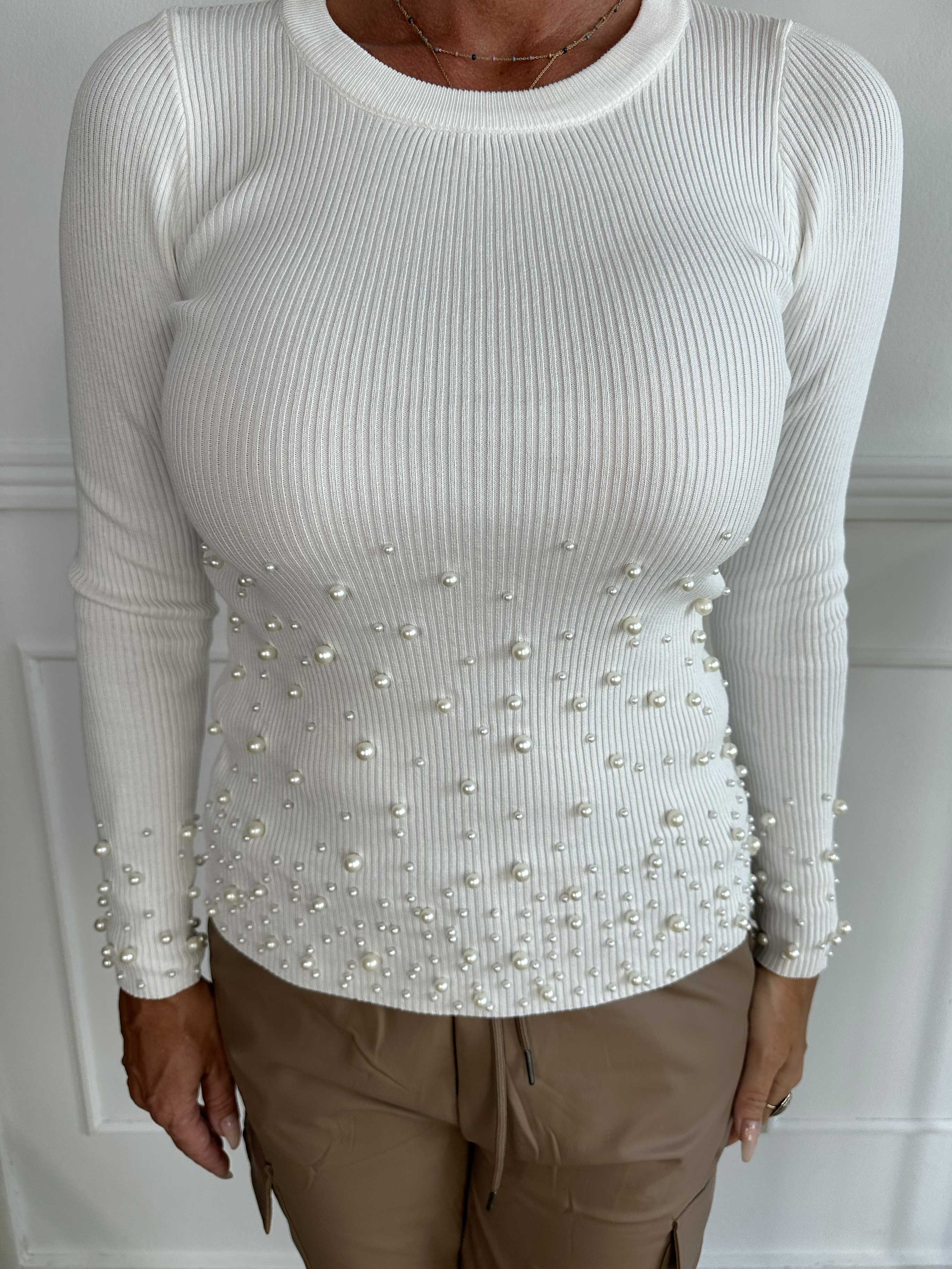 Diantha - Blus i viskos med pärlor och mycket stretch