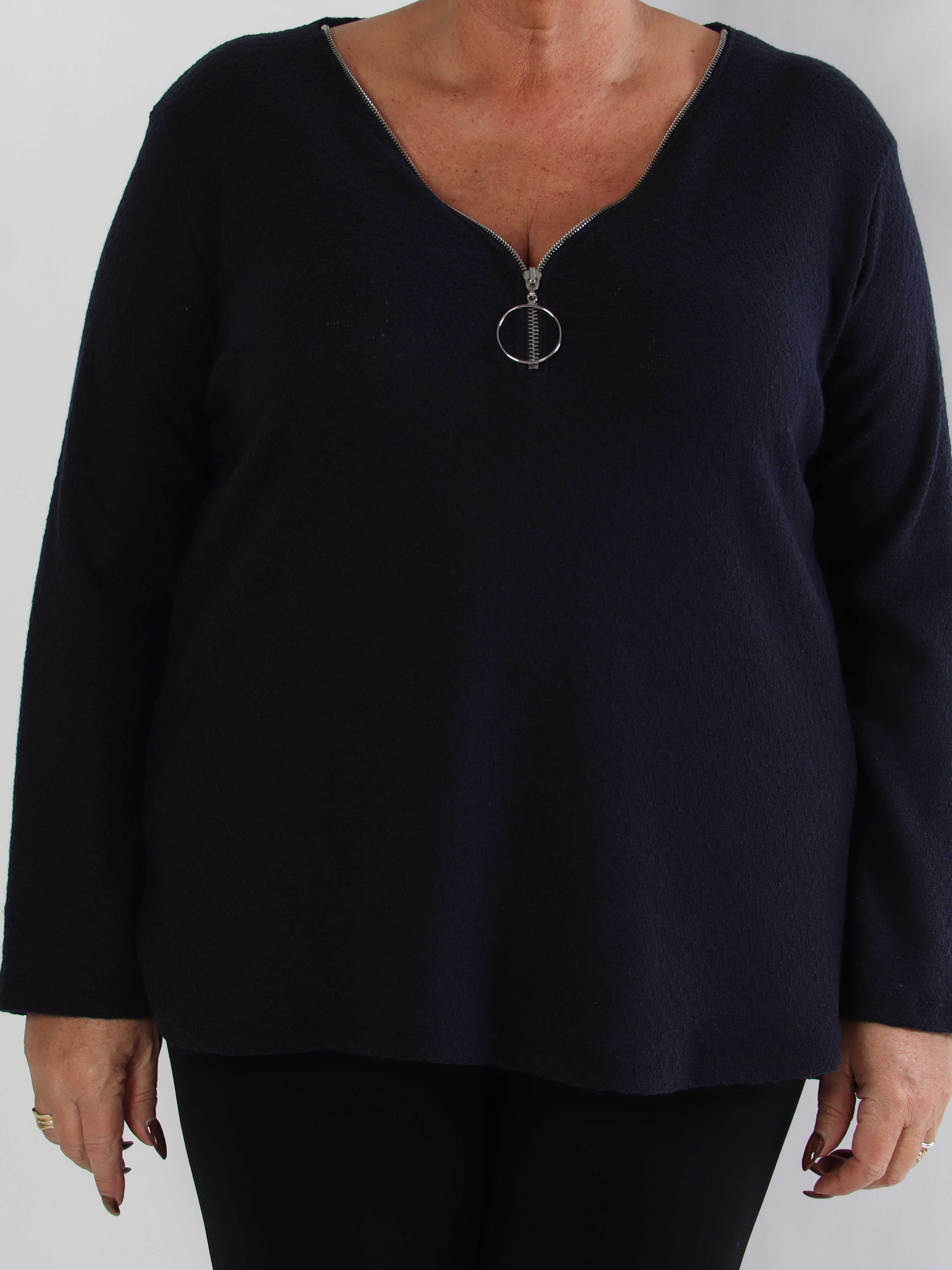 Dido - Plus size tunika i let strik med lynlås