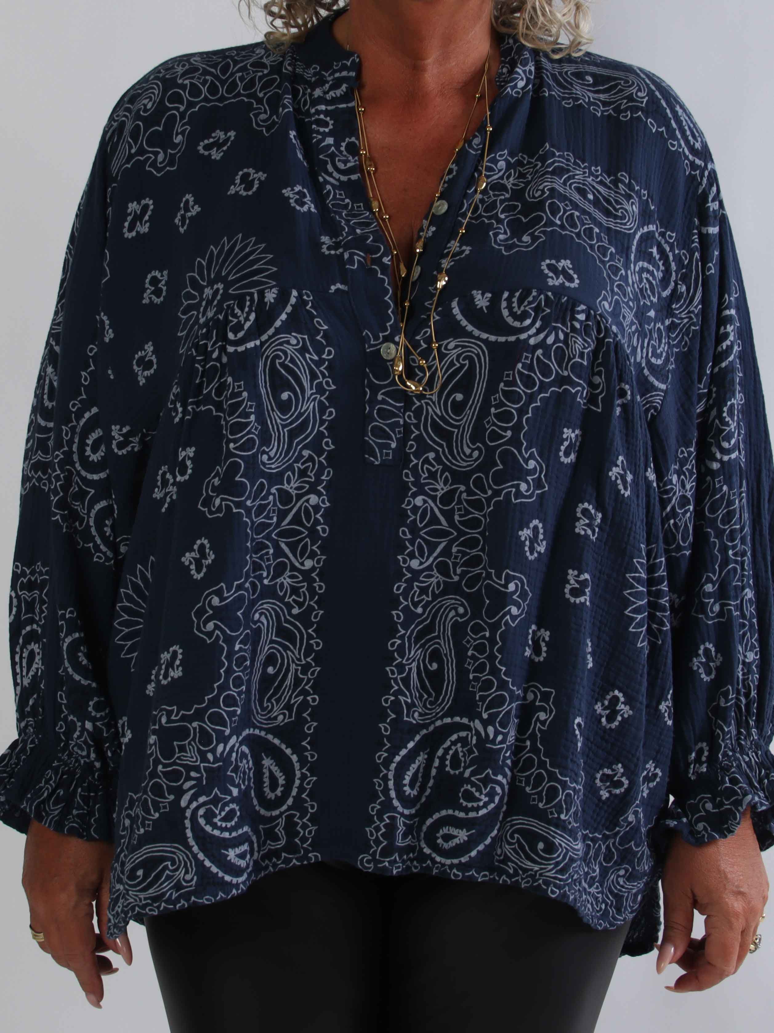 Diva Paisley – Plus size tunika i mjuk bomullsmuslin med paisleymönster