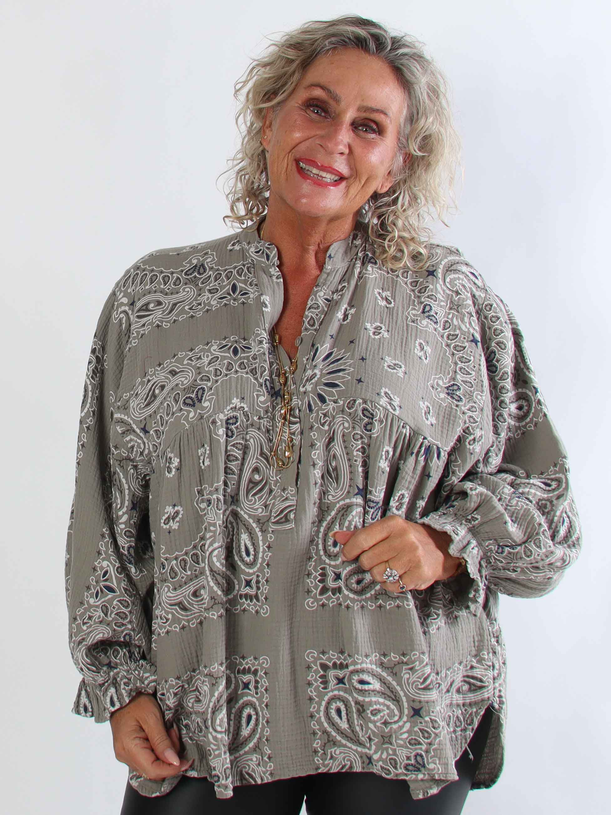 Diva Paisley – Plus size tunika i mjuk bomullsmuslin med paisleymönster