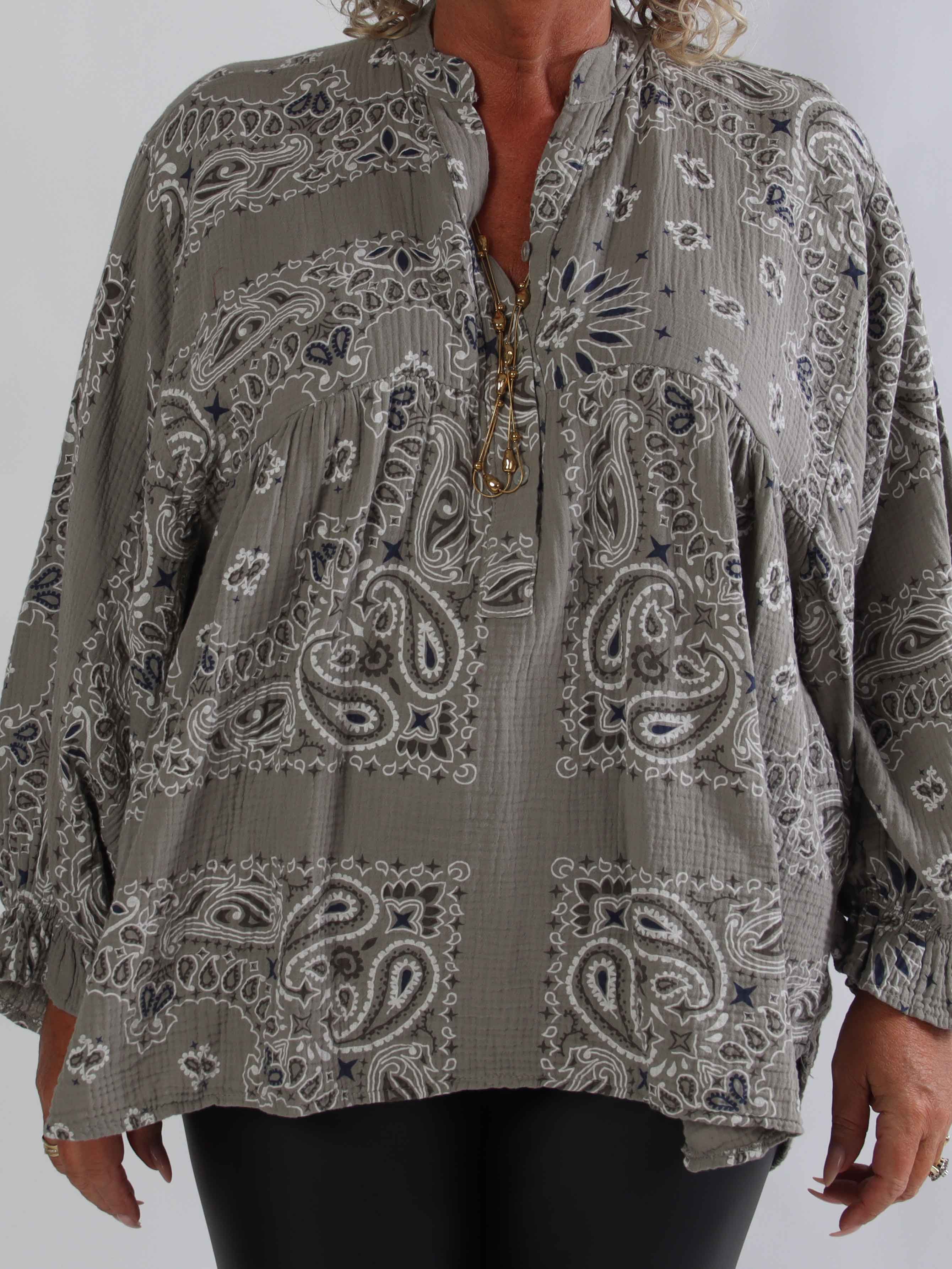 Diva Paisley – Plus size tunika i mjuk bomullsmuslin med paisleymönster
