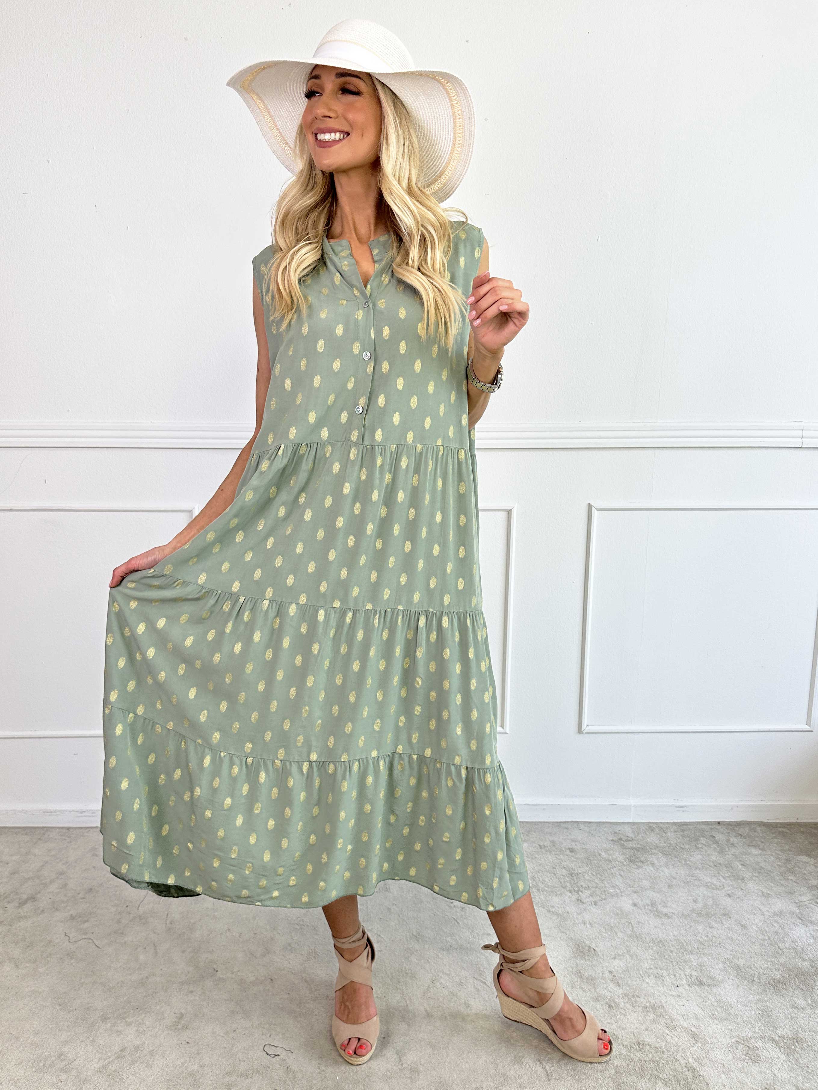 Dotti Gold Sleeveless - Klänning  med lager på lager look i viskos