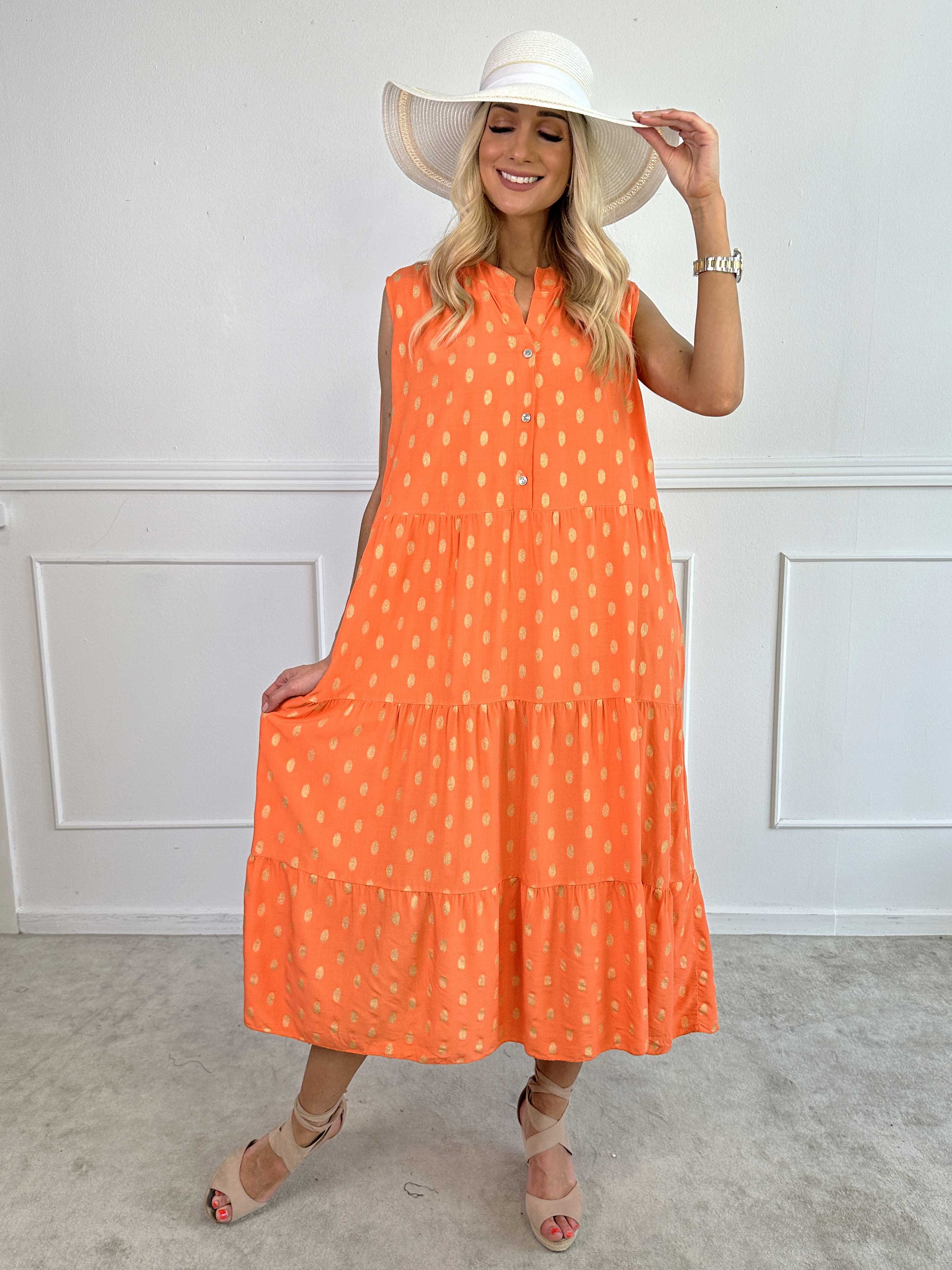 Dotti Gold Sleeveless - Klänning  med lager på lager look i viskos