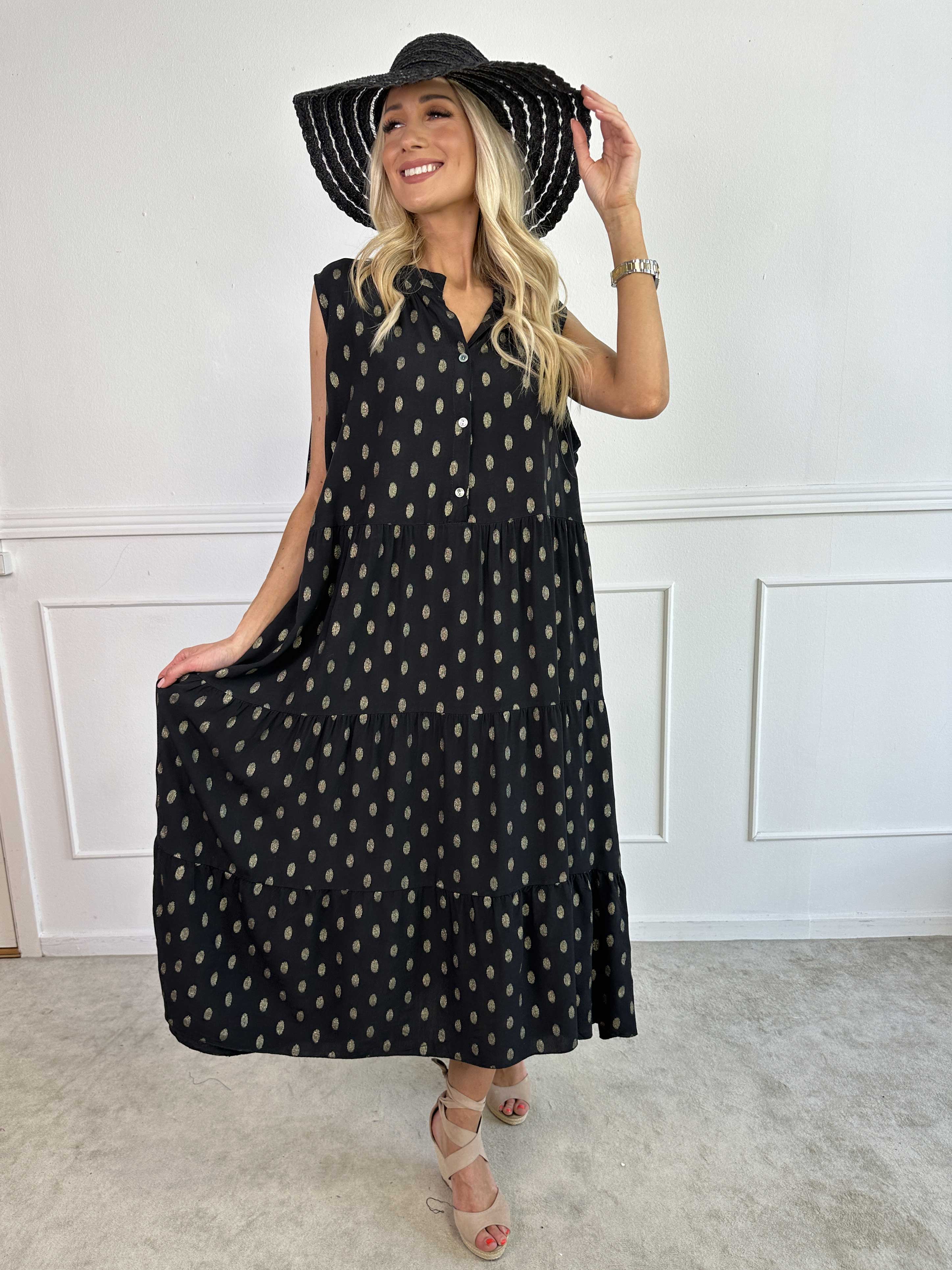 Dotti Gold Sleeveless - Klänning  med lager på lager look i viskos