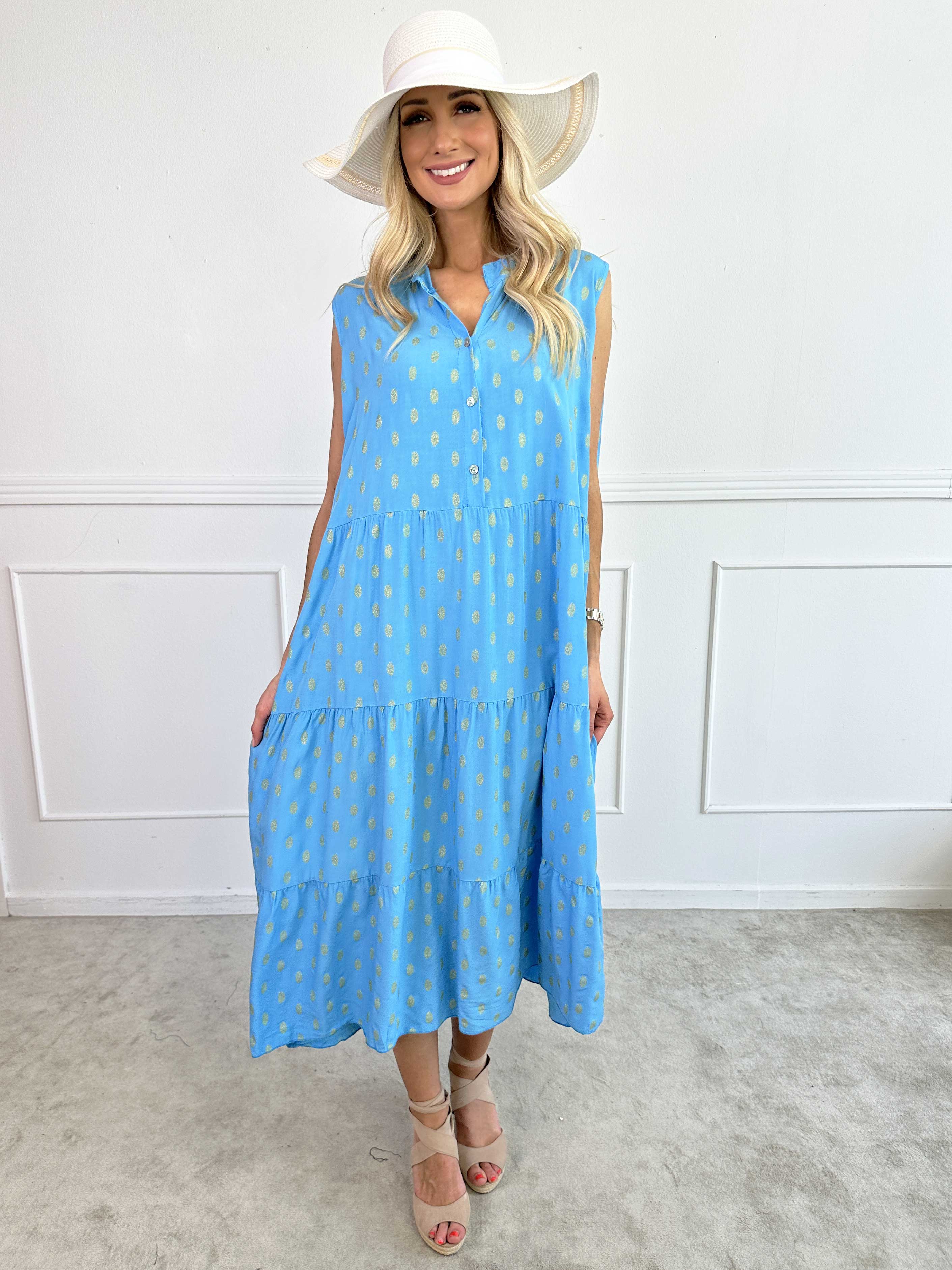 Dotti Gold Sleeveless - Klänning  med lager på lager look i viskos