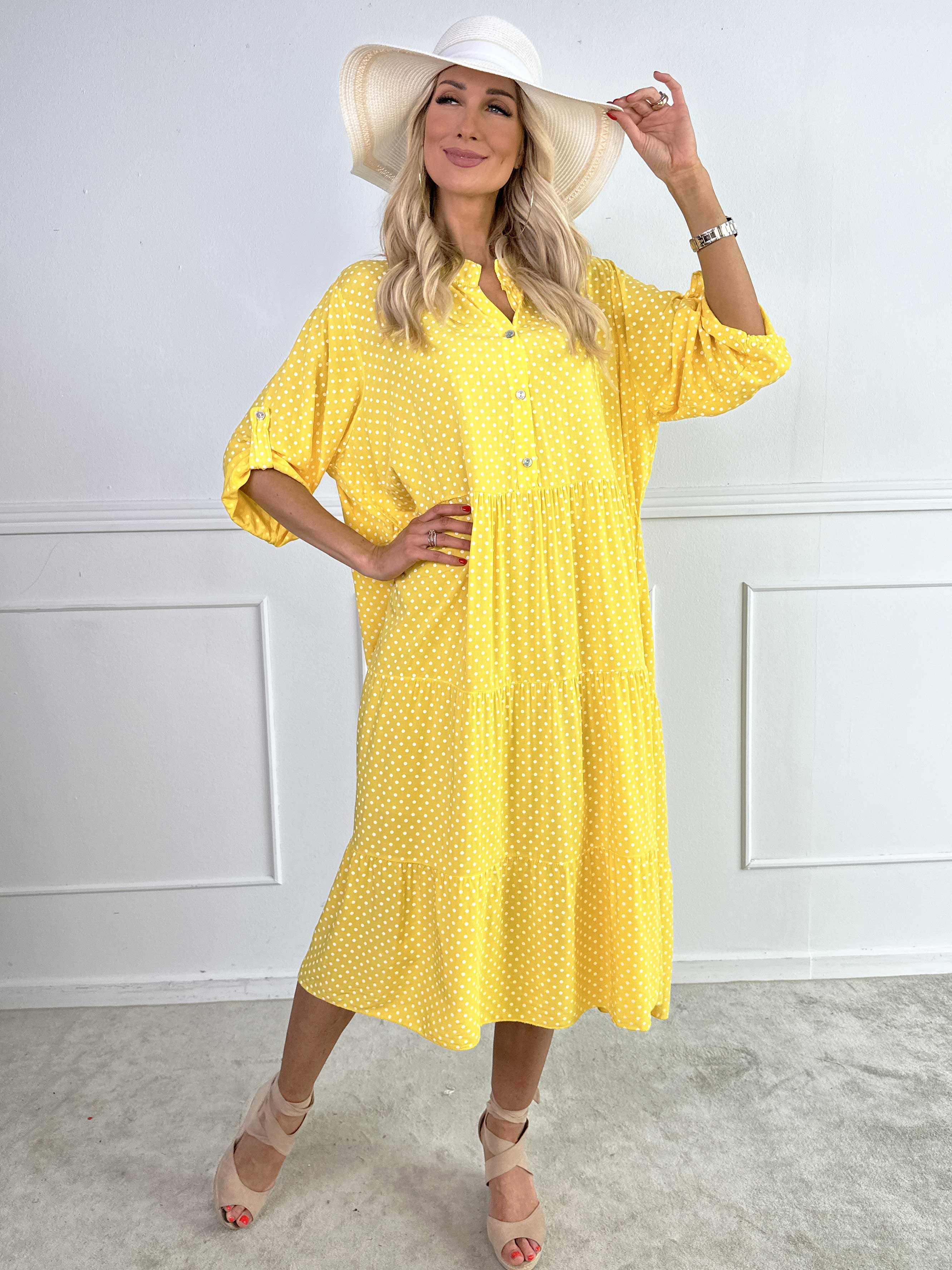 Dotti - Klänning med lager på lager-look i viskos