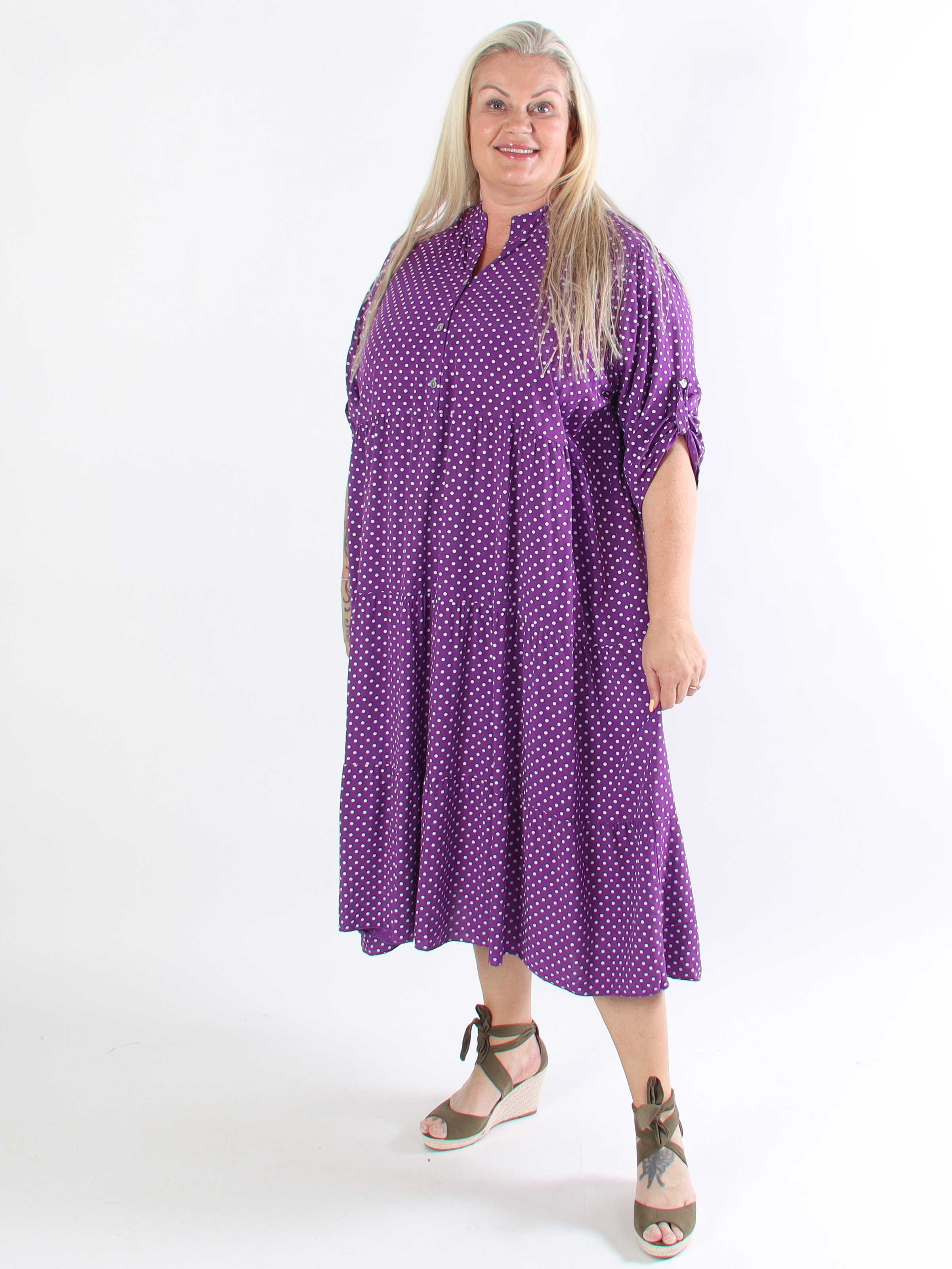 Dotti - Plus size-klänning med lager på lager-look i viskos