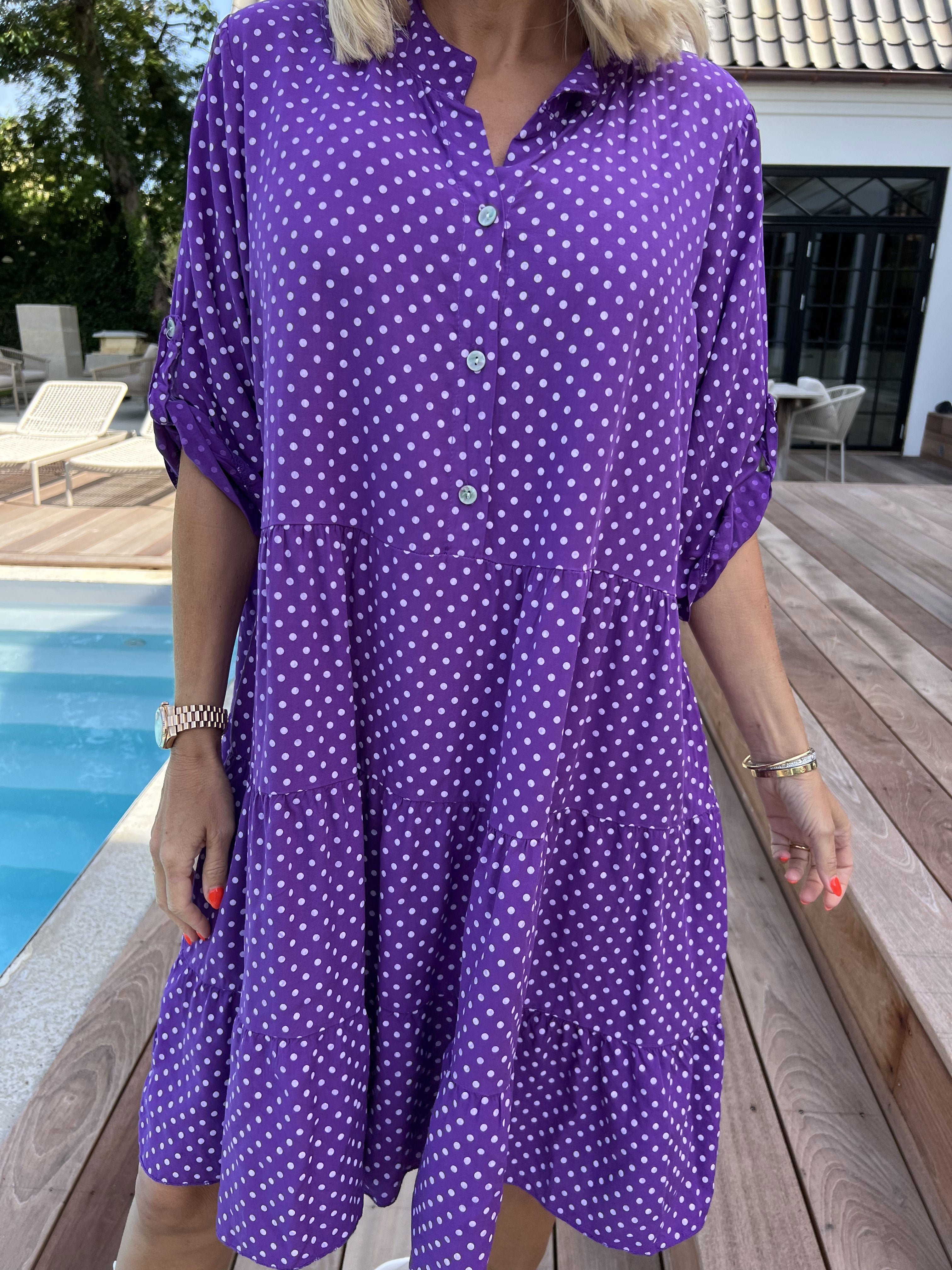 Dotti Short - Klänning med lager på lager-look i viskos