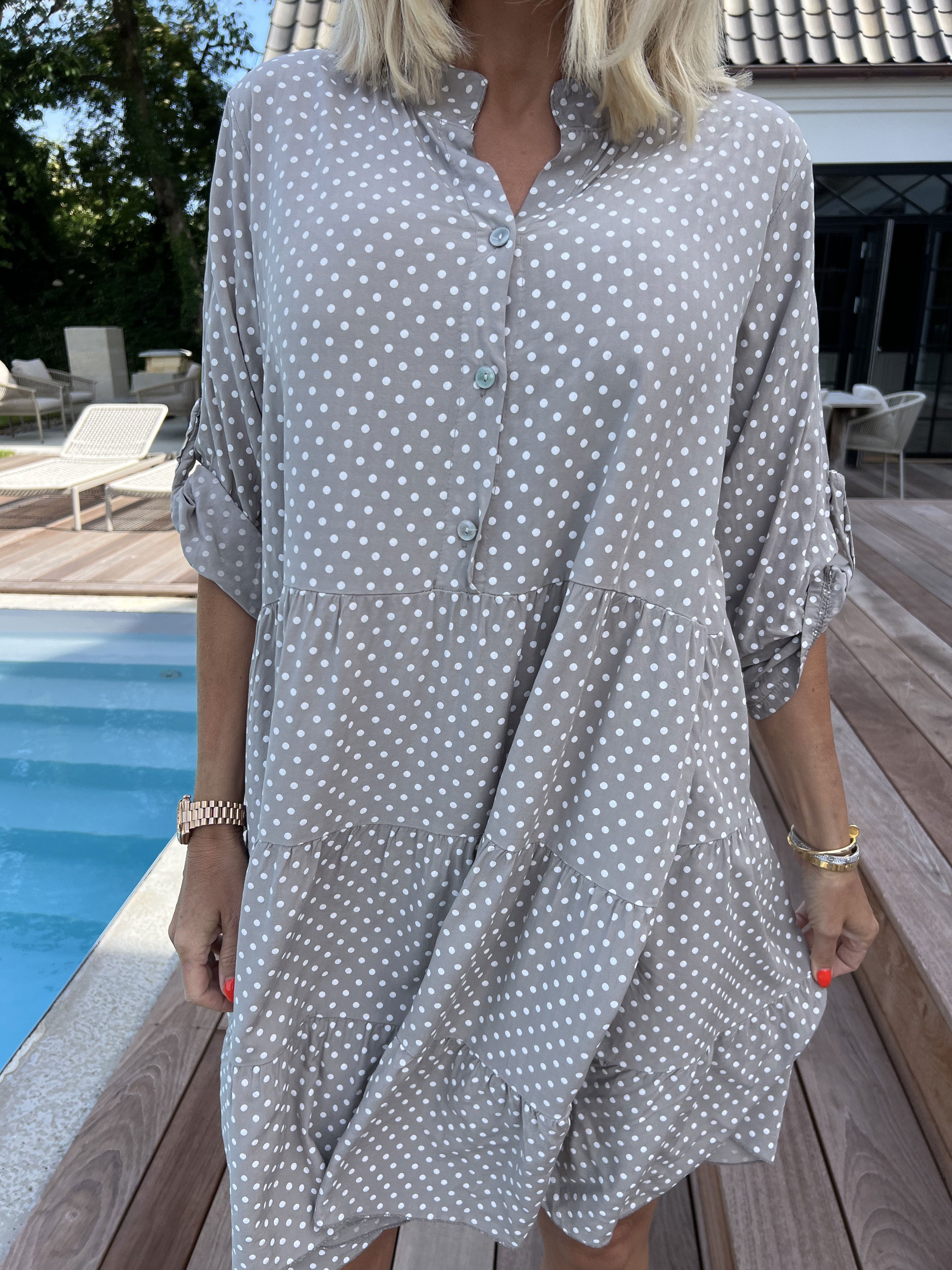 Dotti Short - Klänning med lager på lager-look i viskos