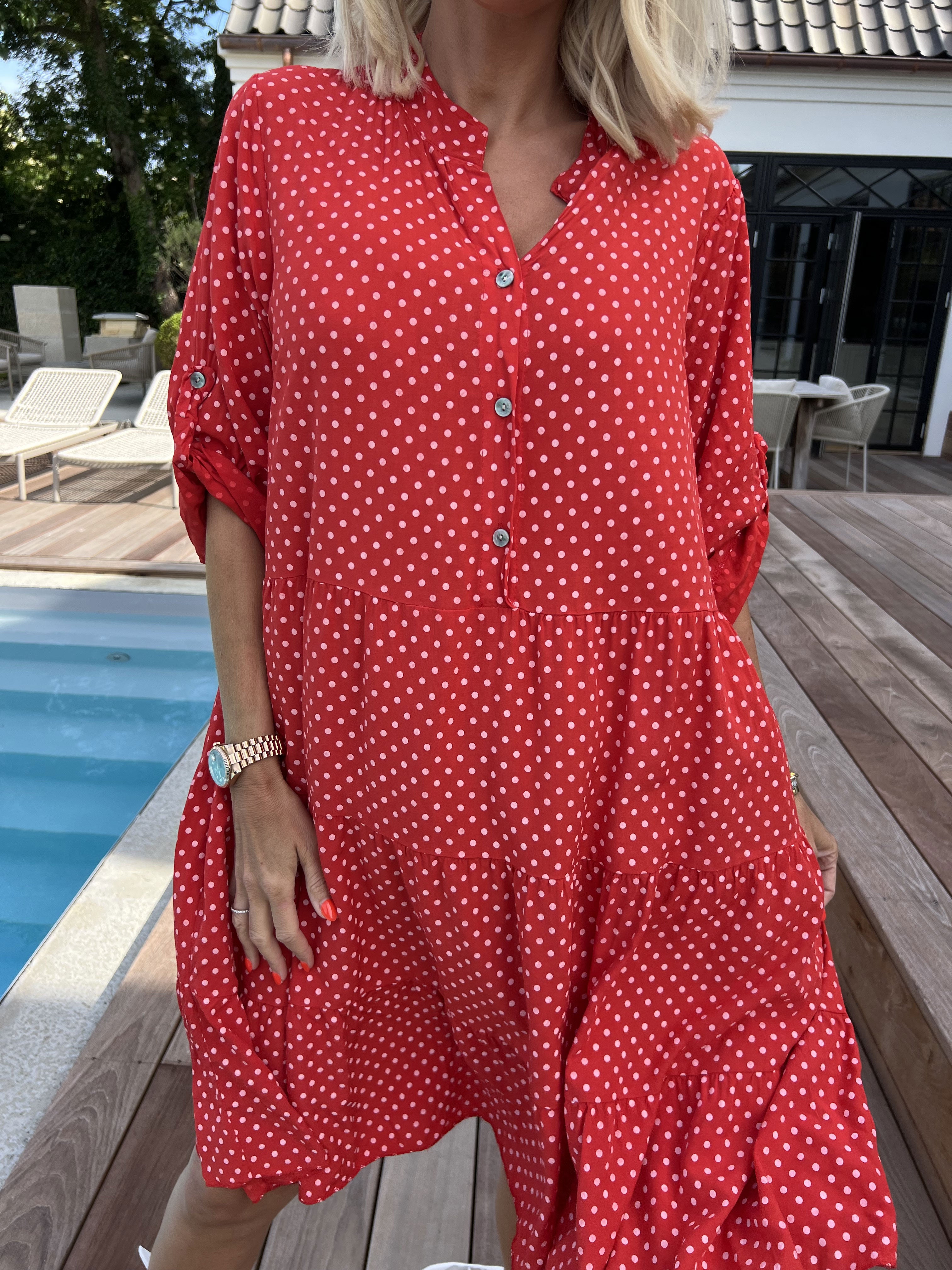 Dotti Short - Klänning med lager på lager-look i viskos