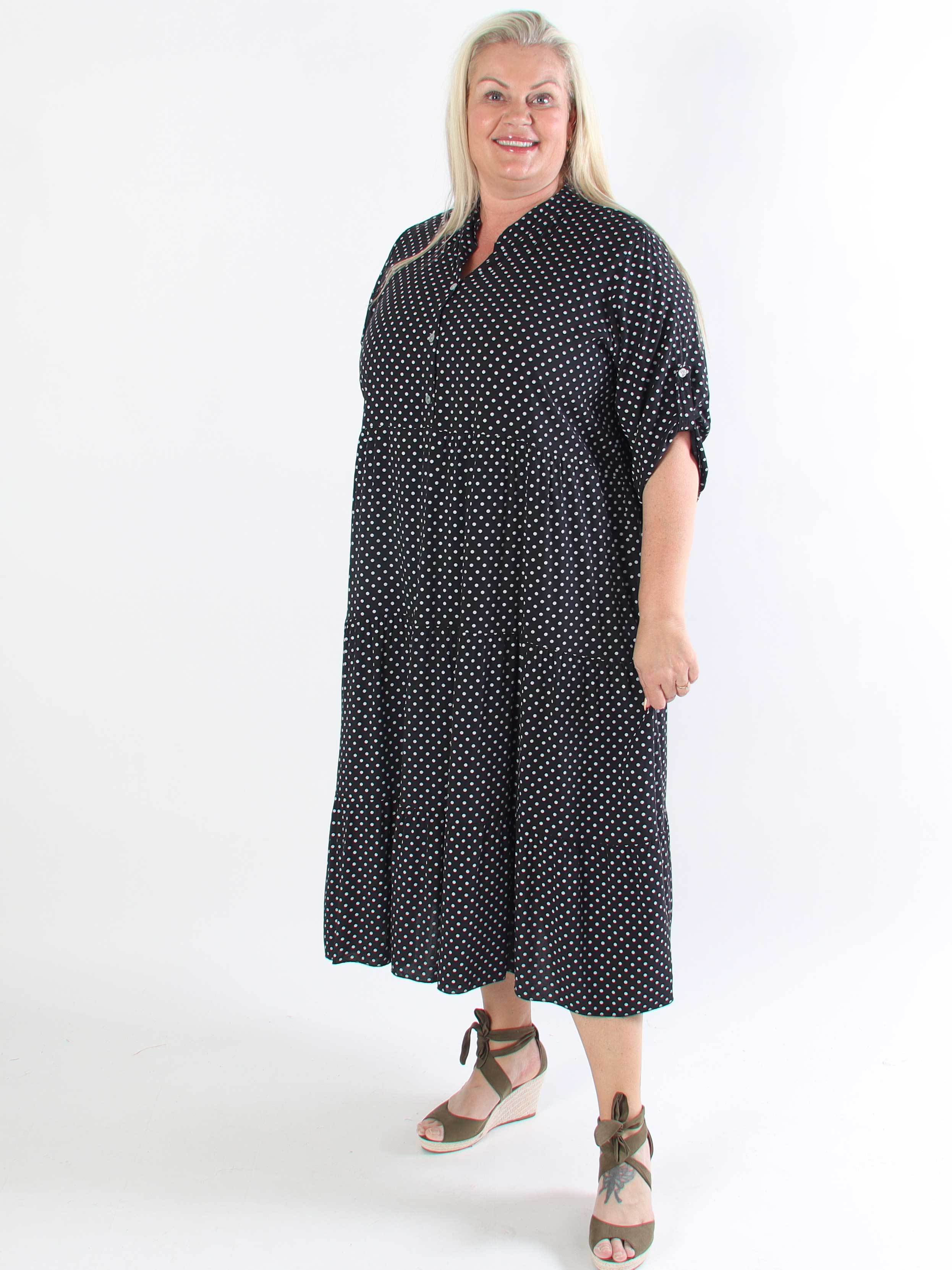 Dotti - Plus size-klänning med lager på lager-look i viskos