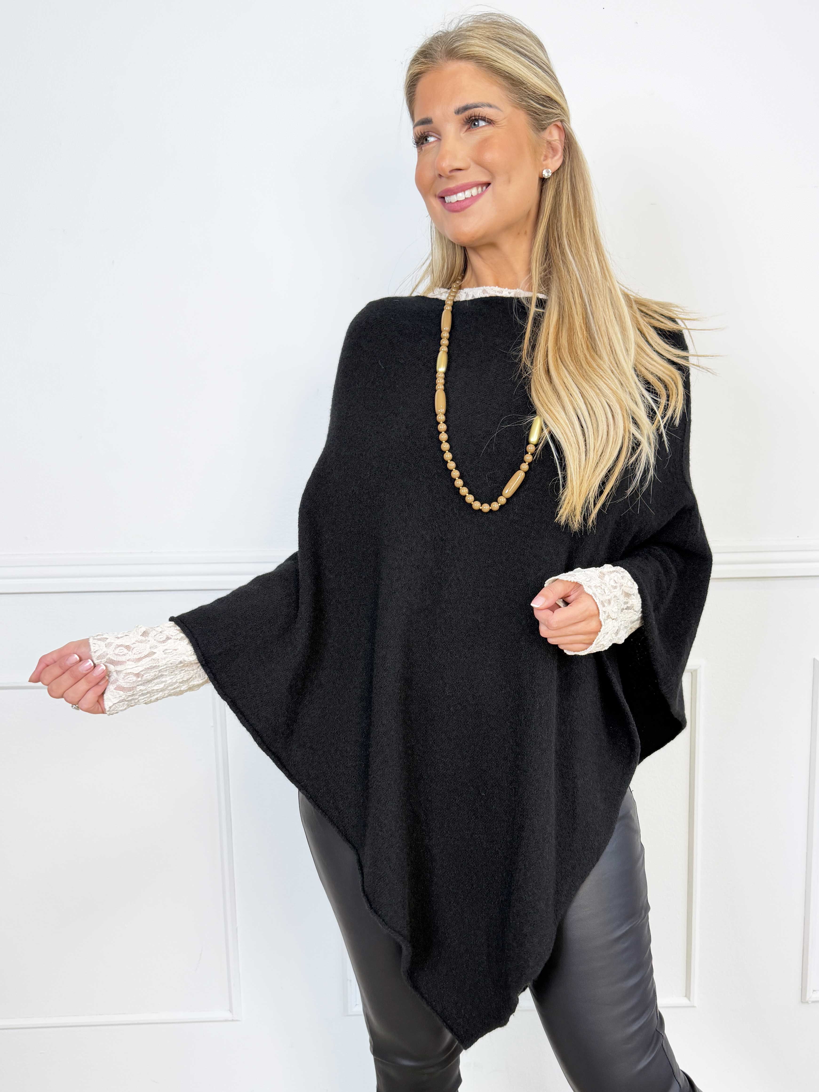 Duff - Söt och elegant poncho i en enkel, enfärgad design och snygg trekantsform