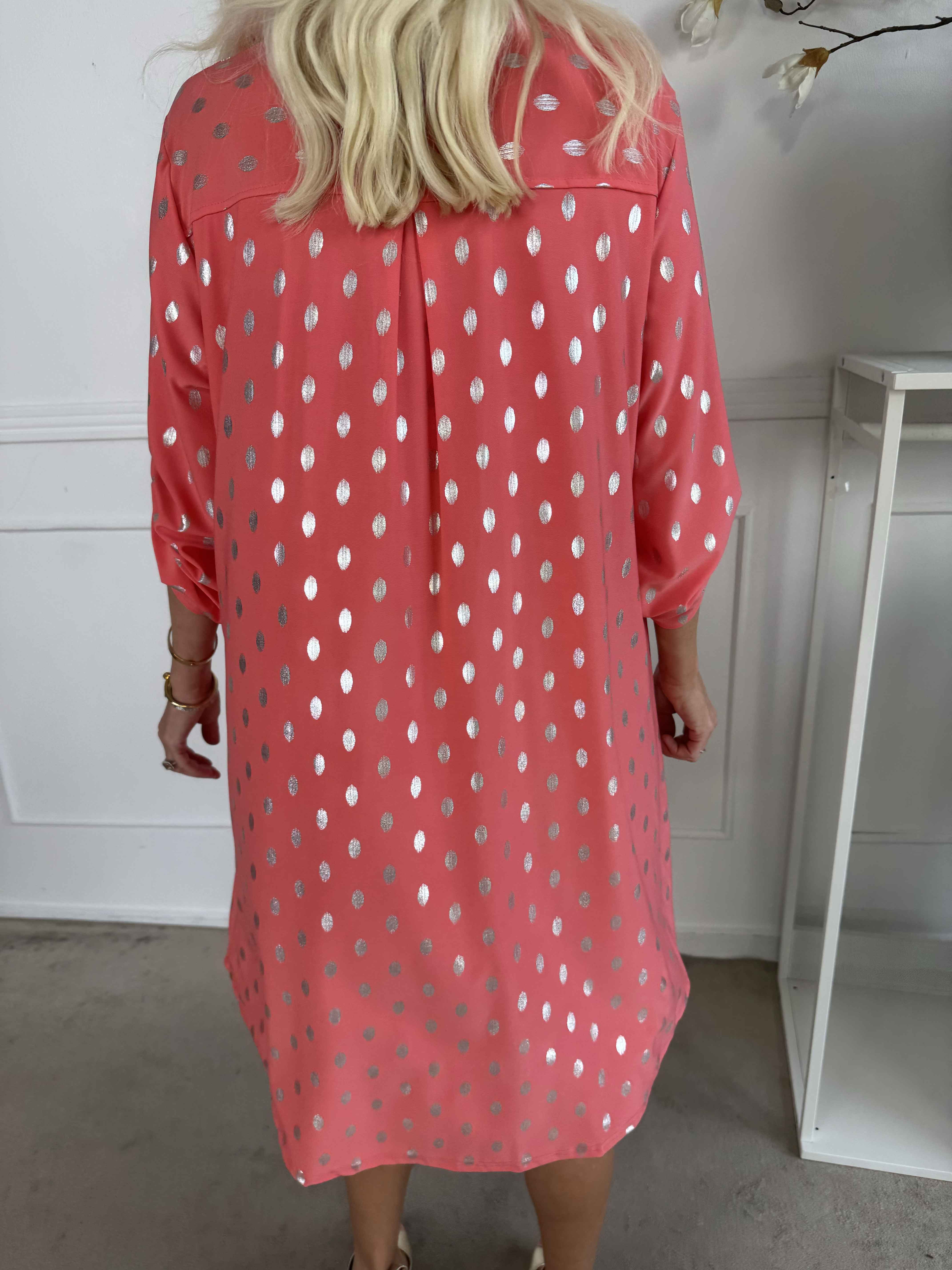 Ebba Silver Long - Elastisk klänning med silverprickar