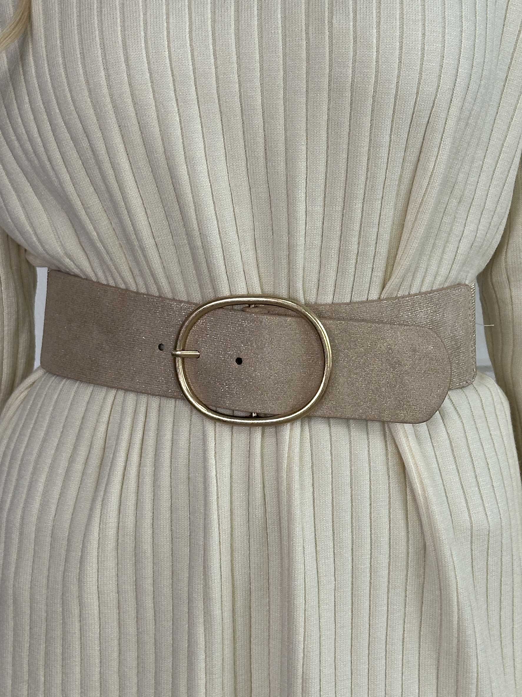 Echina - Stretchigt midjebälte med glitter och guldspänne