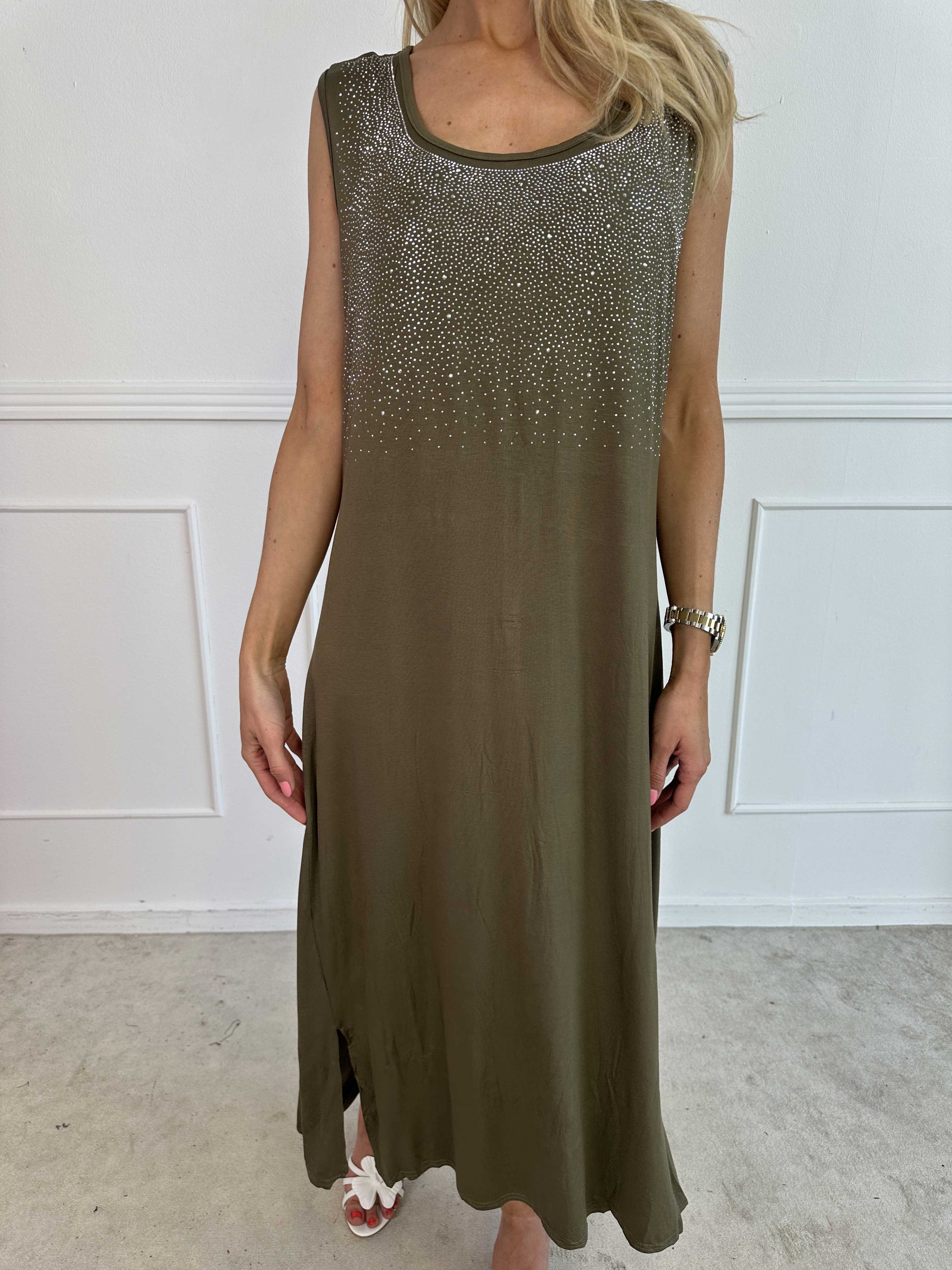 Eden - Lång mjuk klänning i viskos med strass