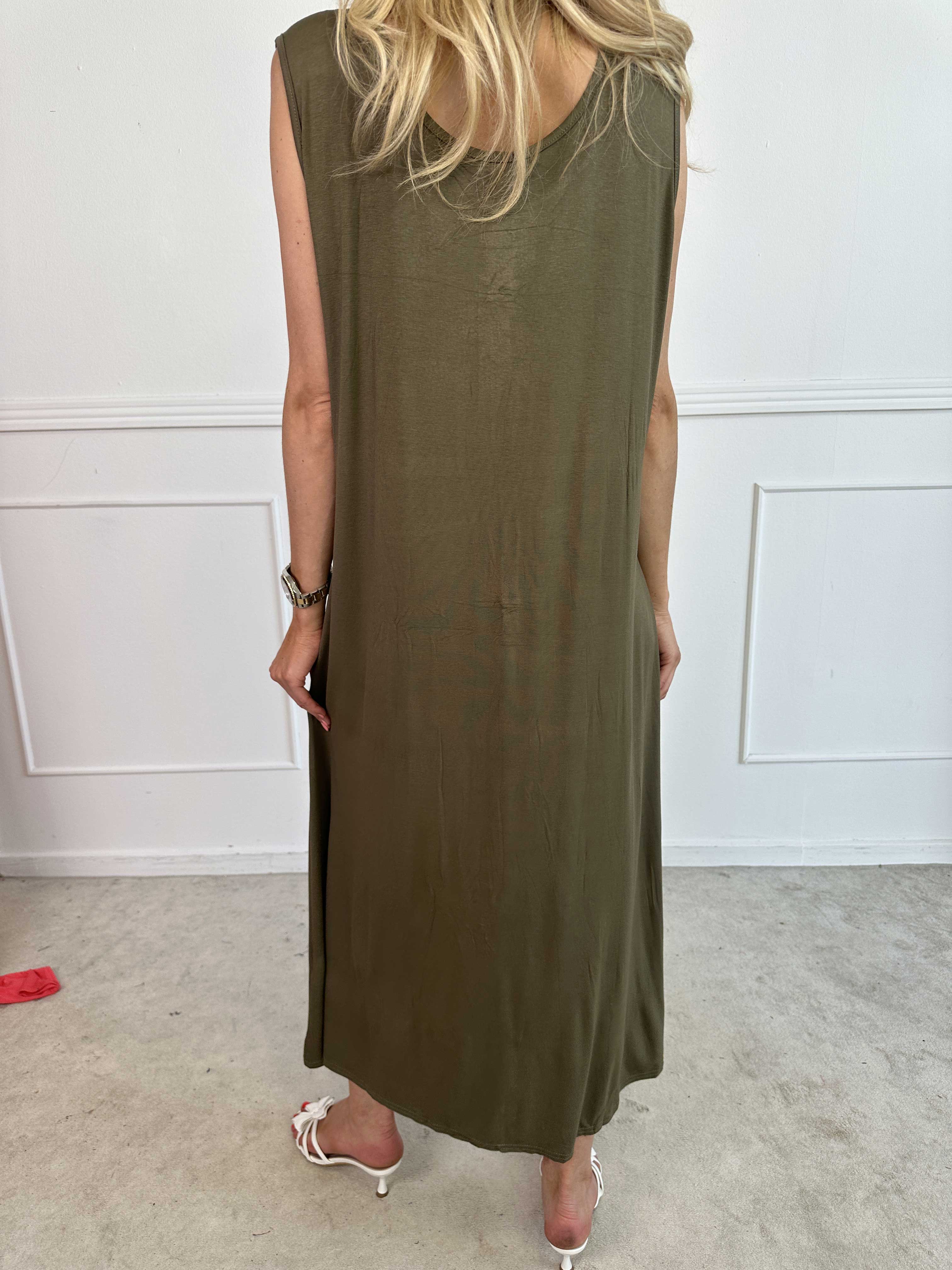 Eden - Lång mjuk klänning i viskos med strass