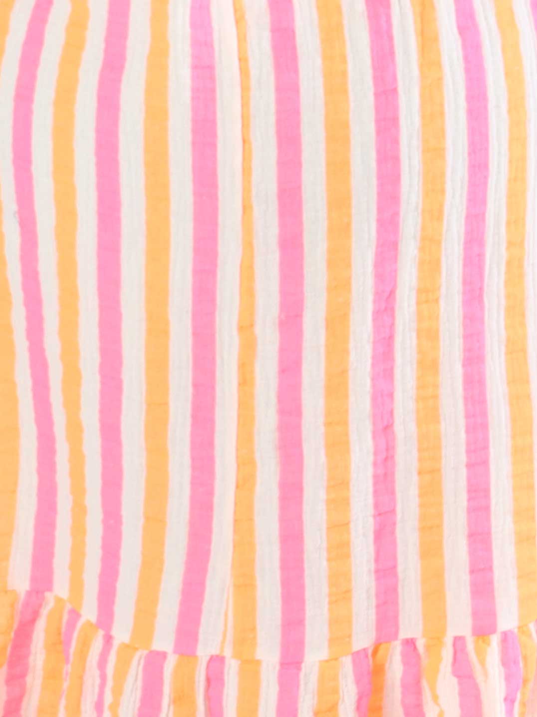 Elsie - Randig klänning i mjukt bomulls bäckebölja tyg