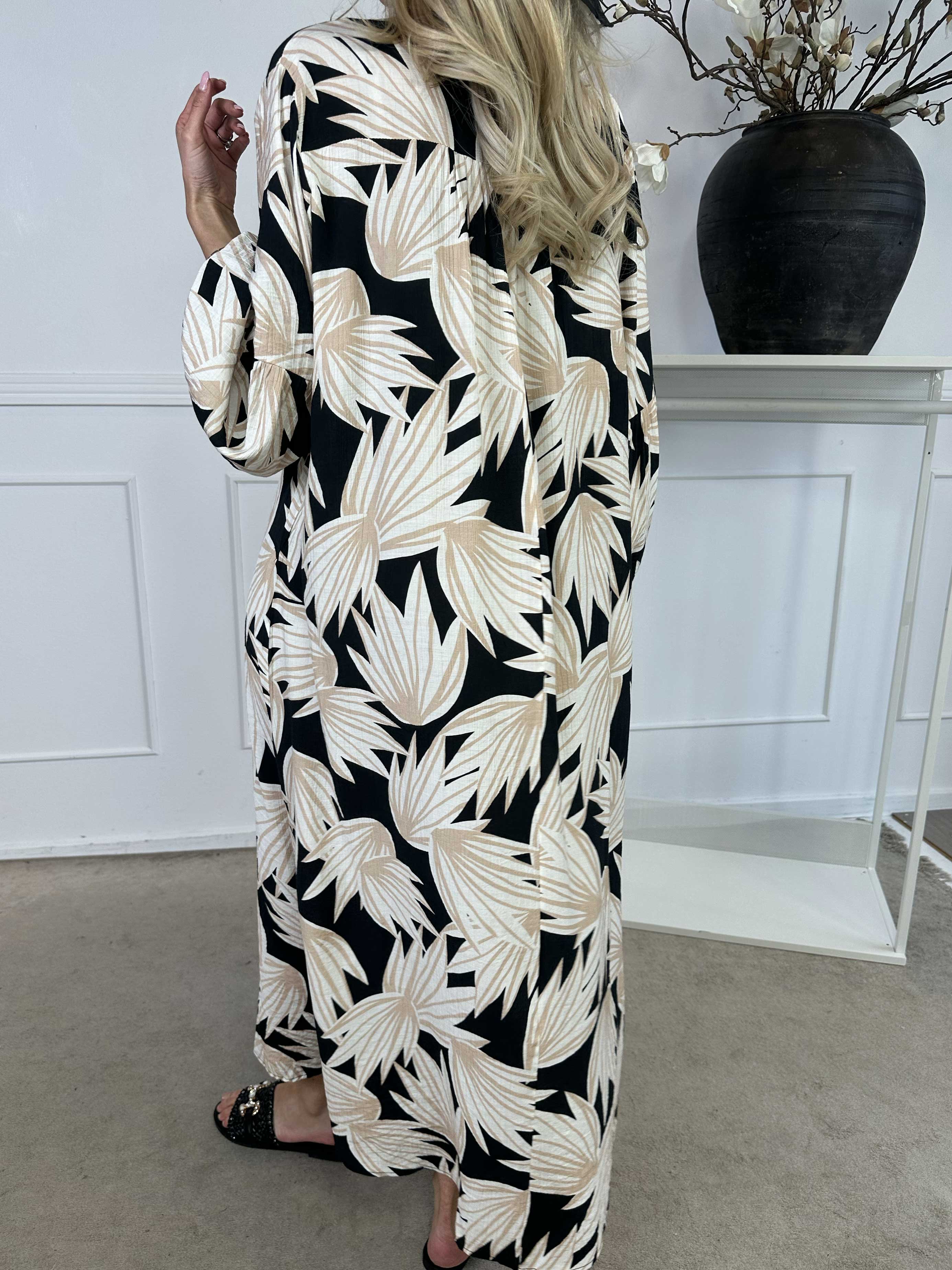 Emma - Söt lång bohemisk viskosklänning i lös passform